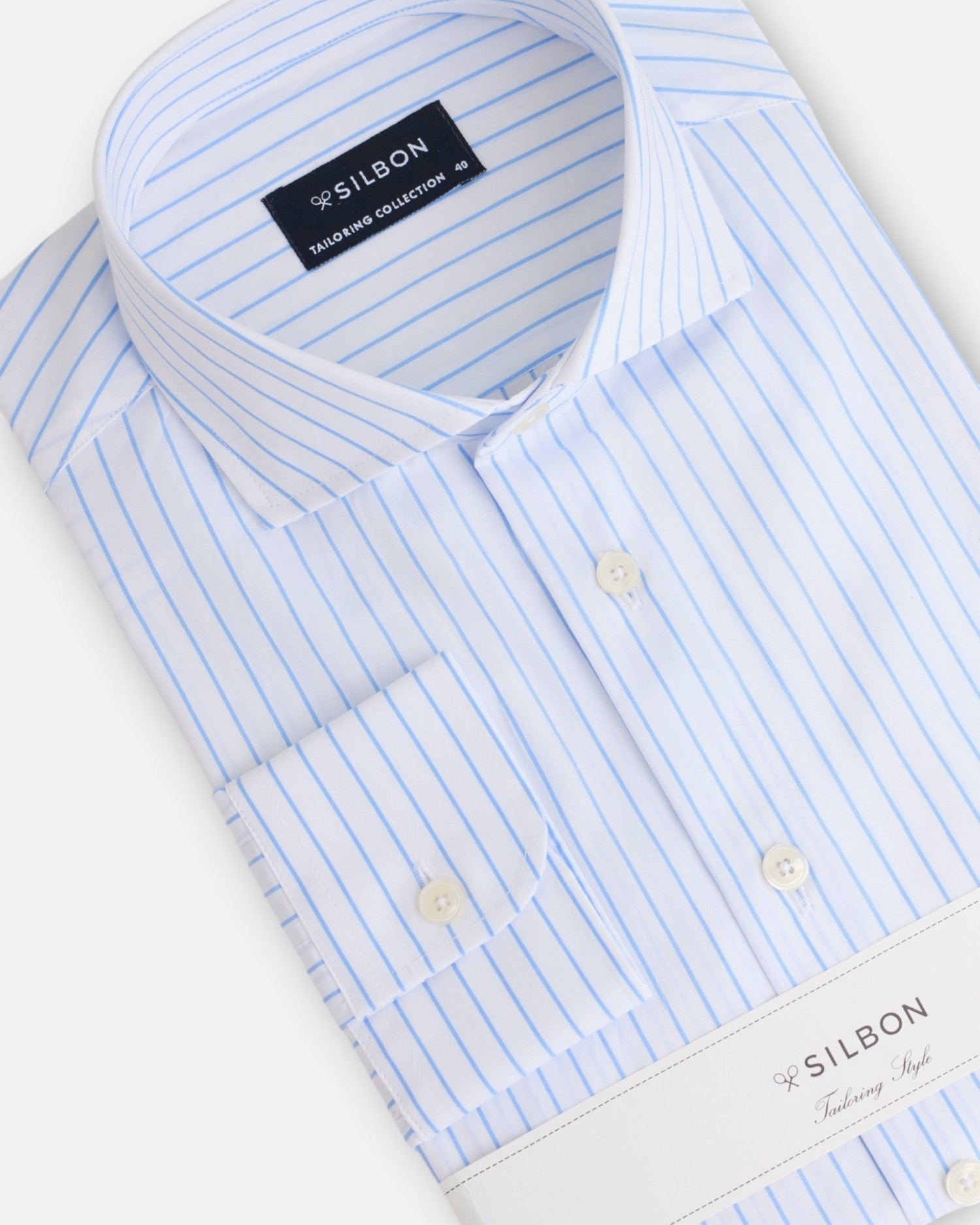 Camisa Formal Às Riscas Médias Branco-3