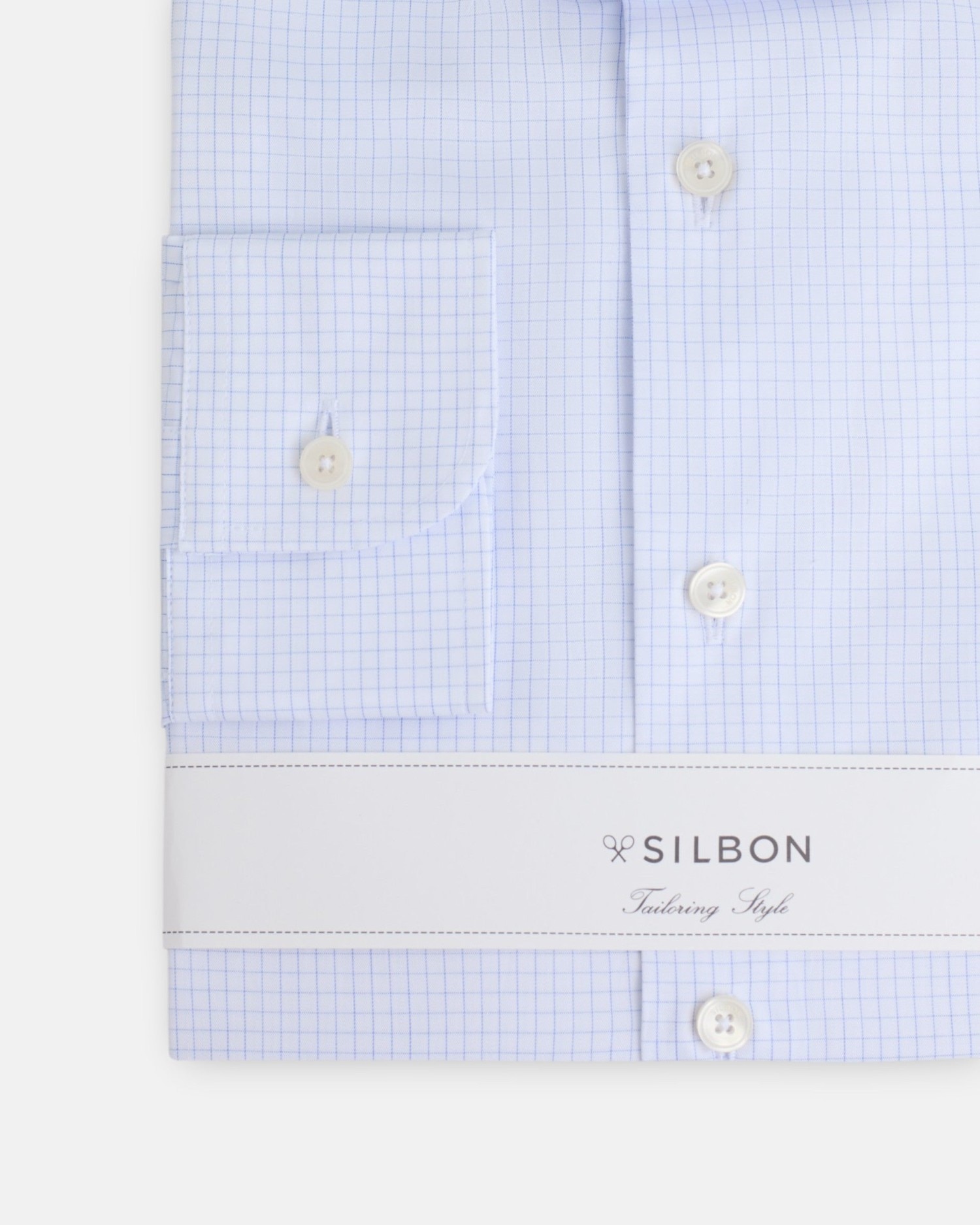 Camisa Formal Slim Aos Quadrados Pequenos Azul-celeste-3