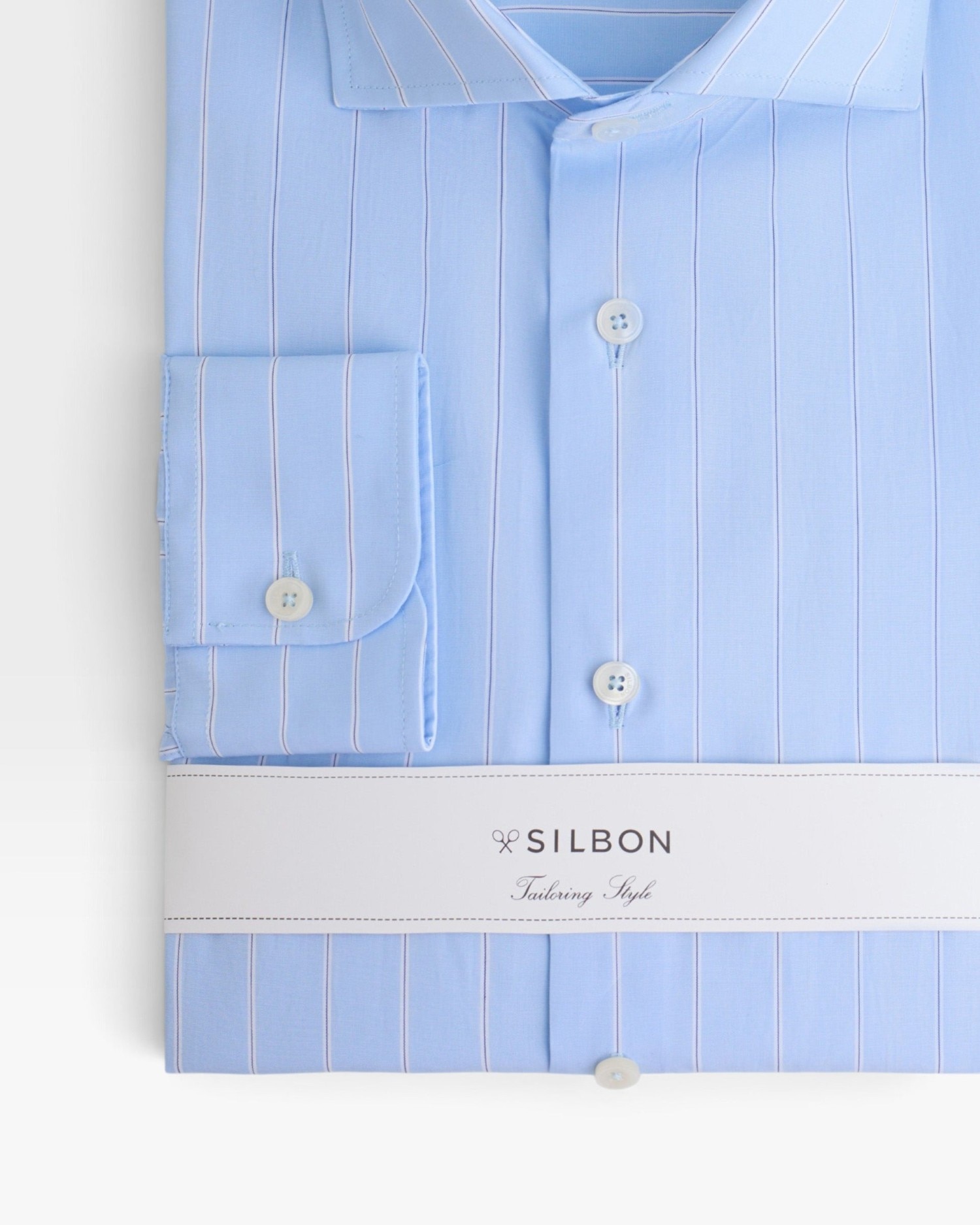 Camisa Formal Às Riscas Largas Azul-celeste-2