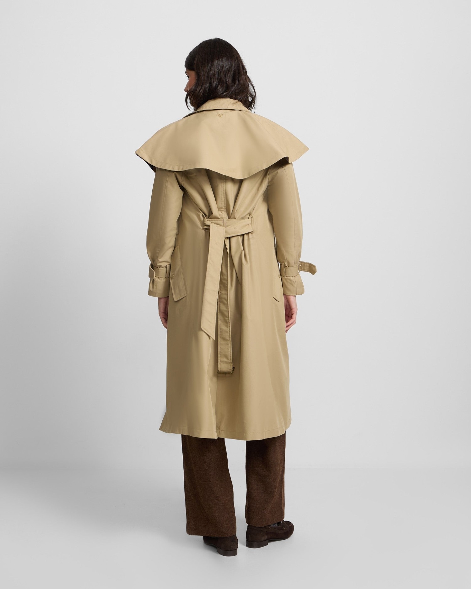 Gabardina Comprida com Capa Bege-2