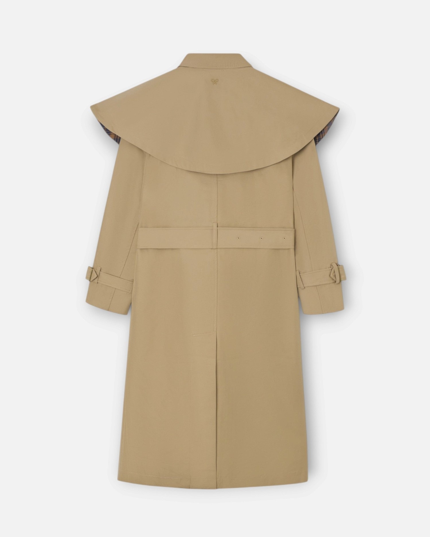 Gabardina Comprida com Capa Bege-5