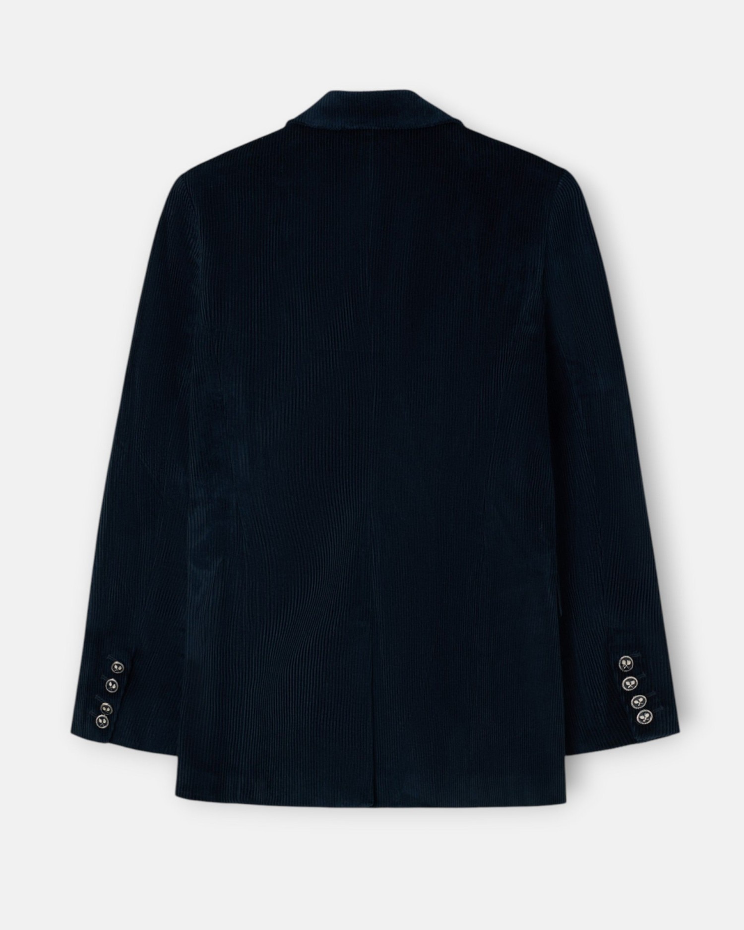 Blazer Cruzado de Bombazina Azul-marinho-5