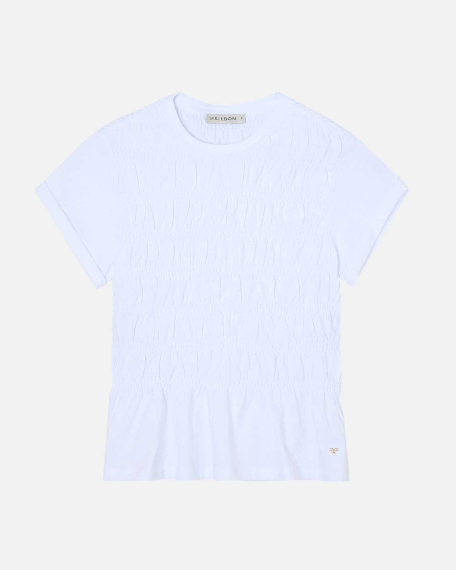 Imagem 0 de T-shirt de Malha Smock Branca