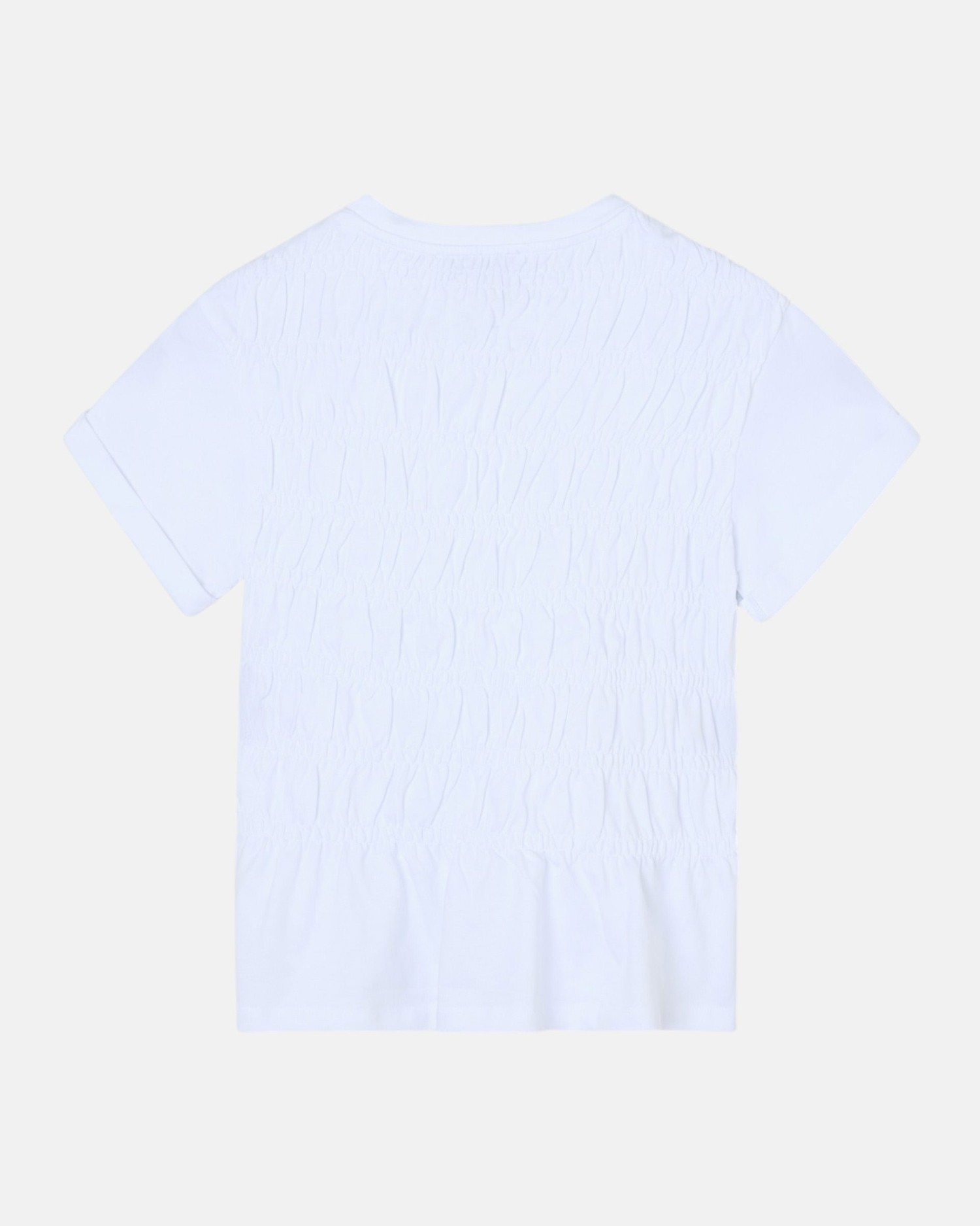 T-shirt de Malha Smock Branca Branco-2