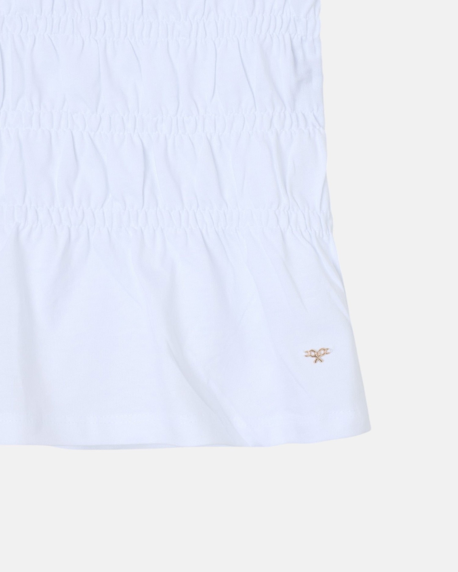T-shirt de Malha Smock Branca Branco-3