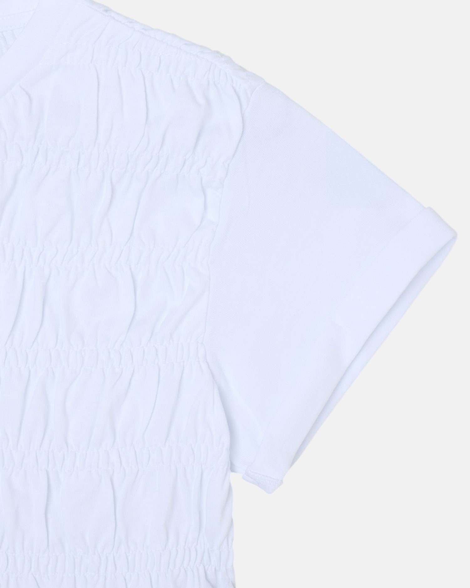 T-shirt de Malha Smock Branca Branco-4