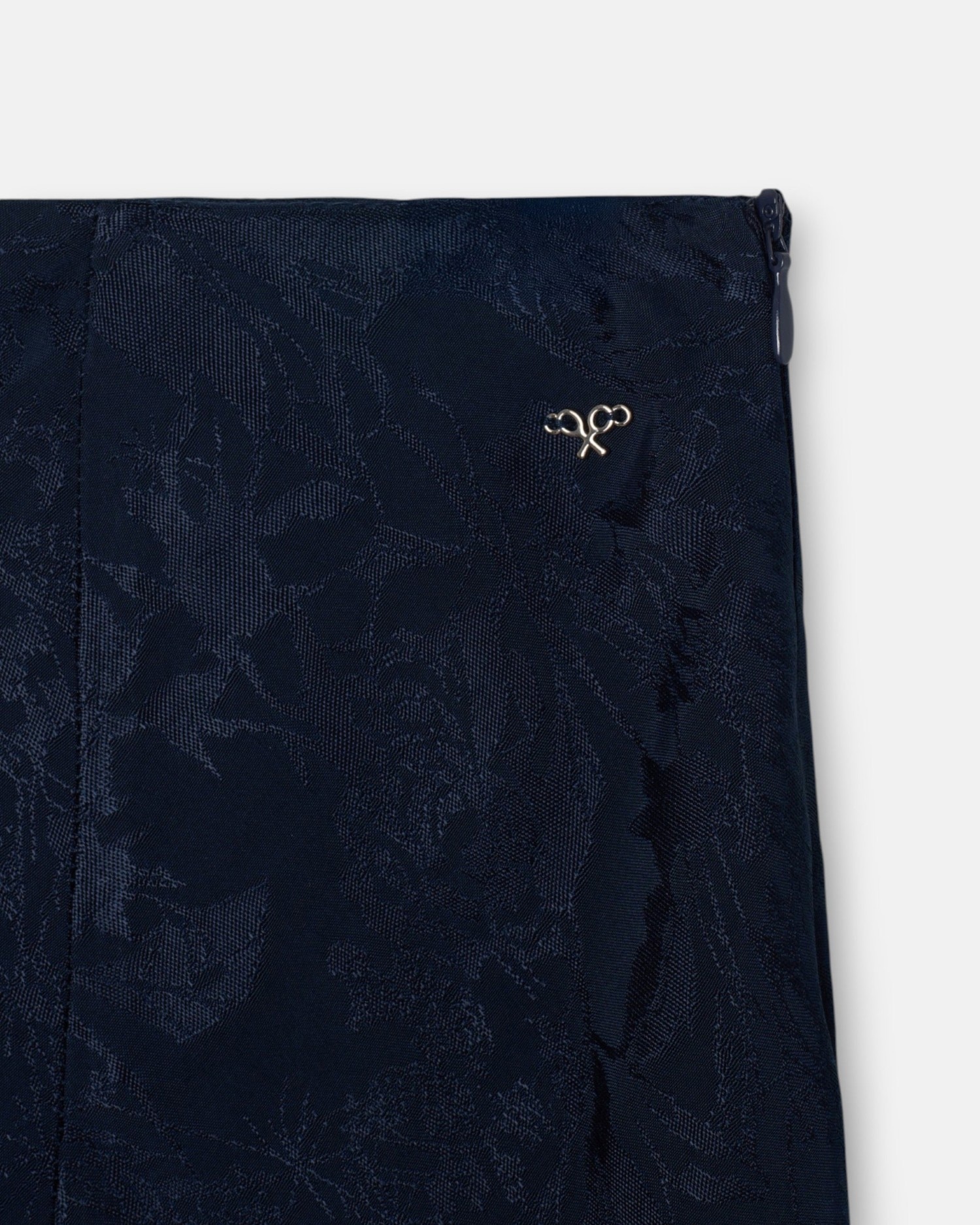 Saia Midi Evase Jacquard Azul-marinho Azul-marinho-2
