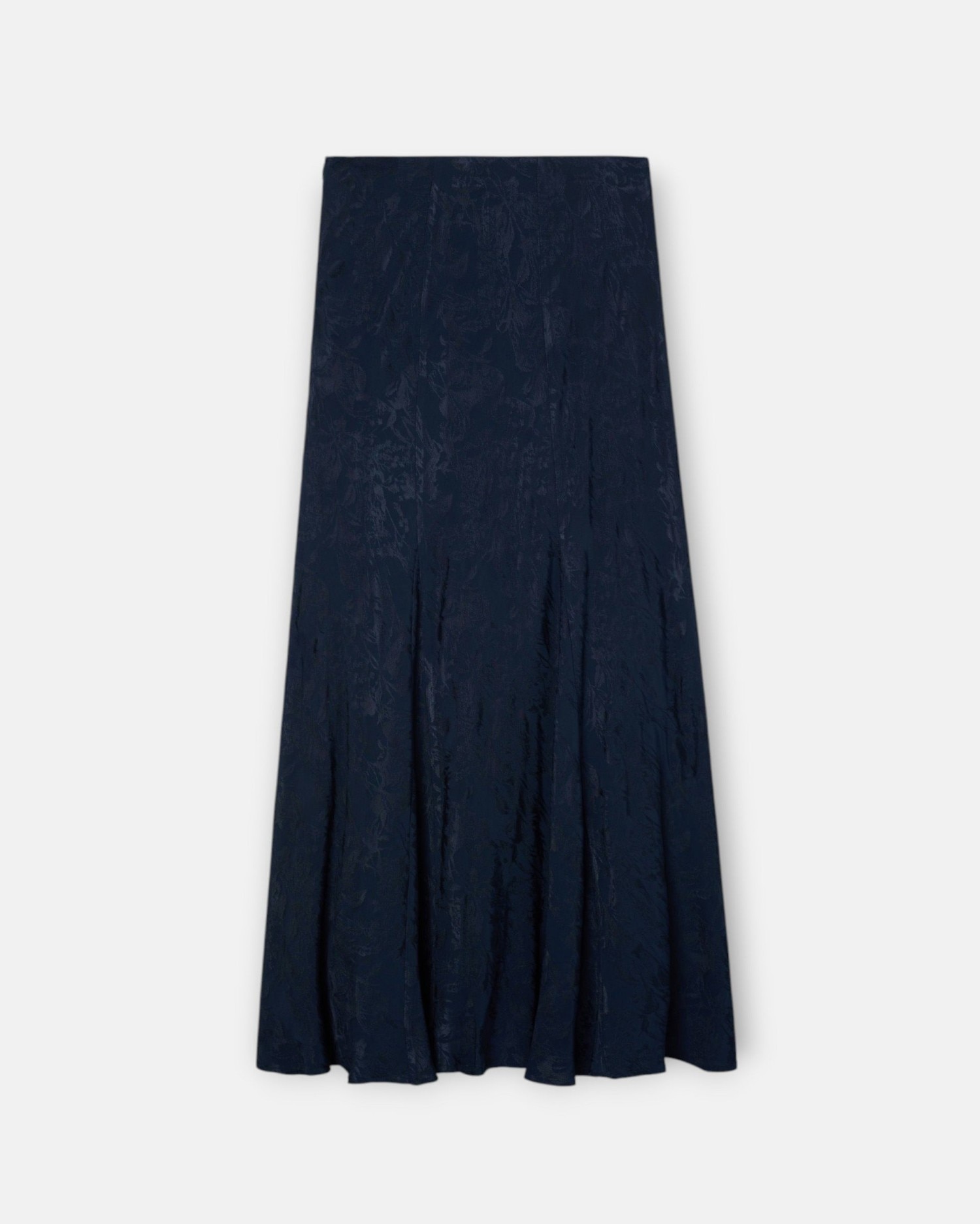 Saia Midi Evase Jacquard Azul-marinho Azul-marinho-3