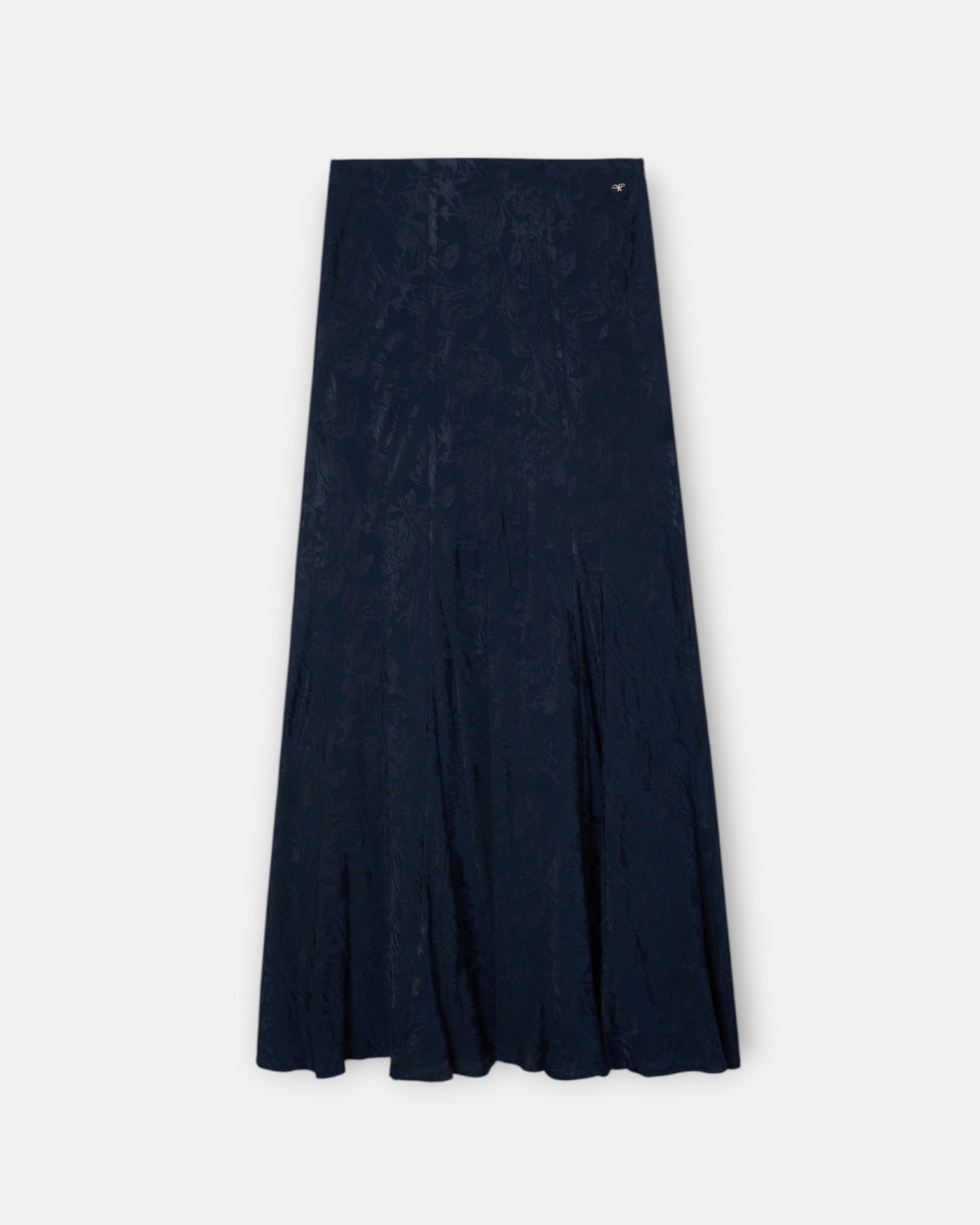 Imagem 0 de Saia Midi Evase Jacquard Azul-marinho