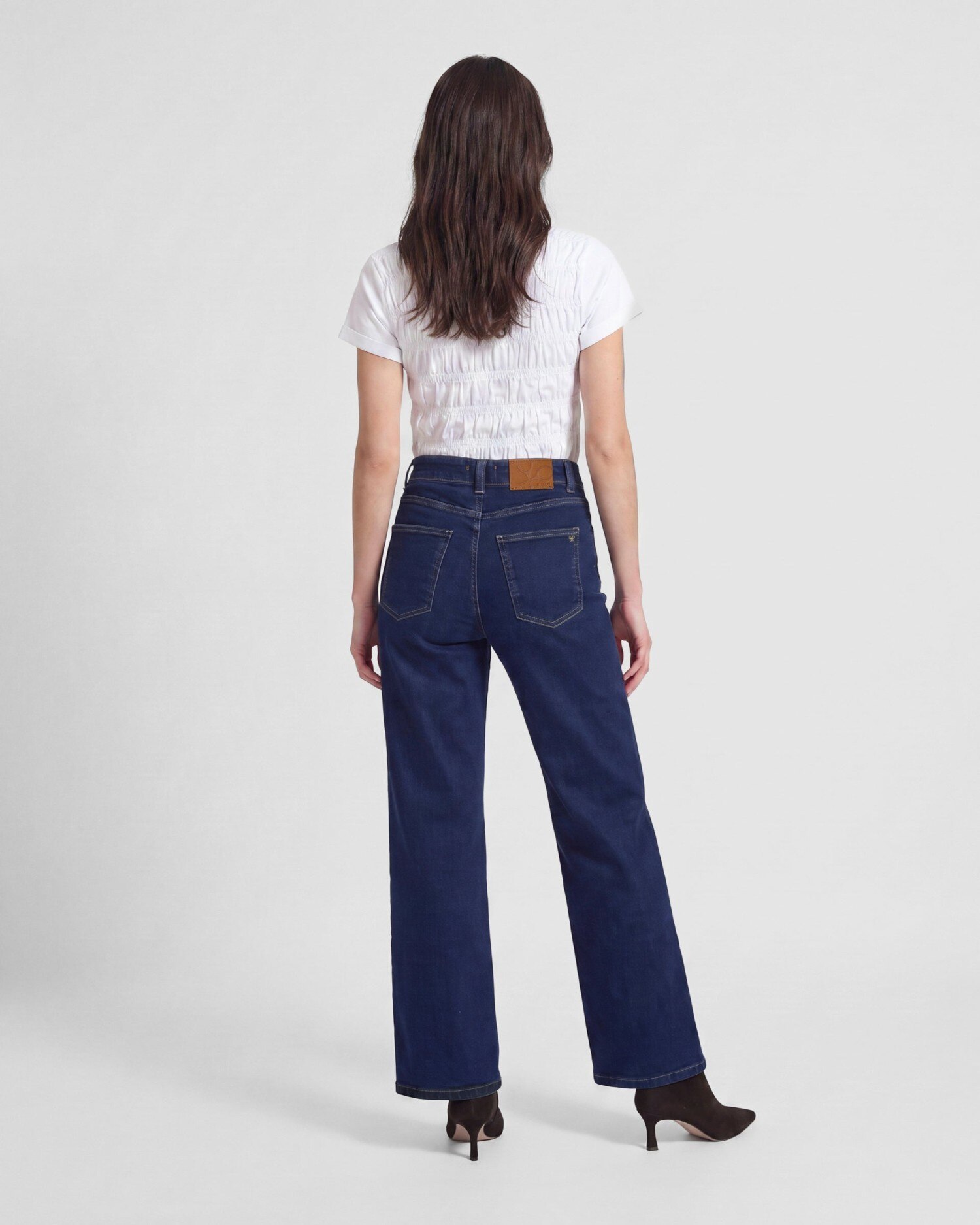 Calças À Boca de Sino Denim Azul Azul denim-2