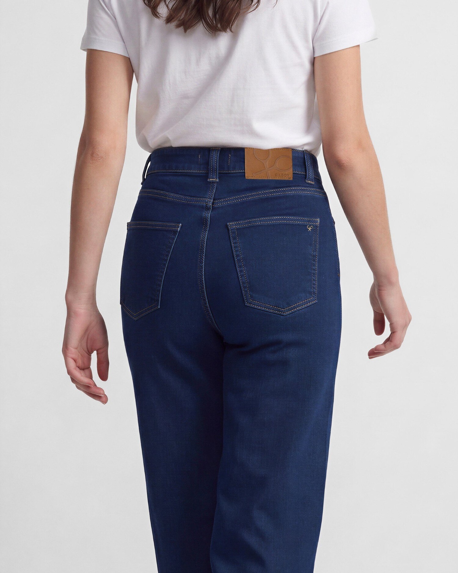 Calças À Boca de Sino Denim Azul Azul denim-3
