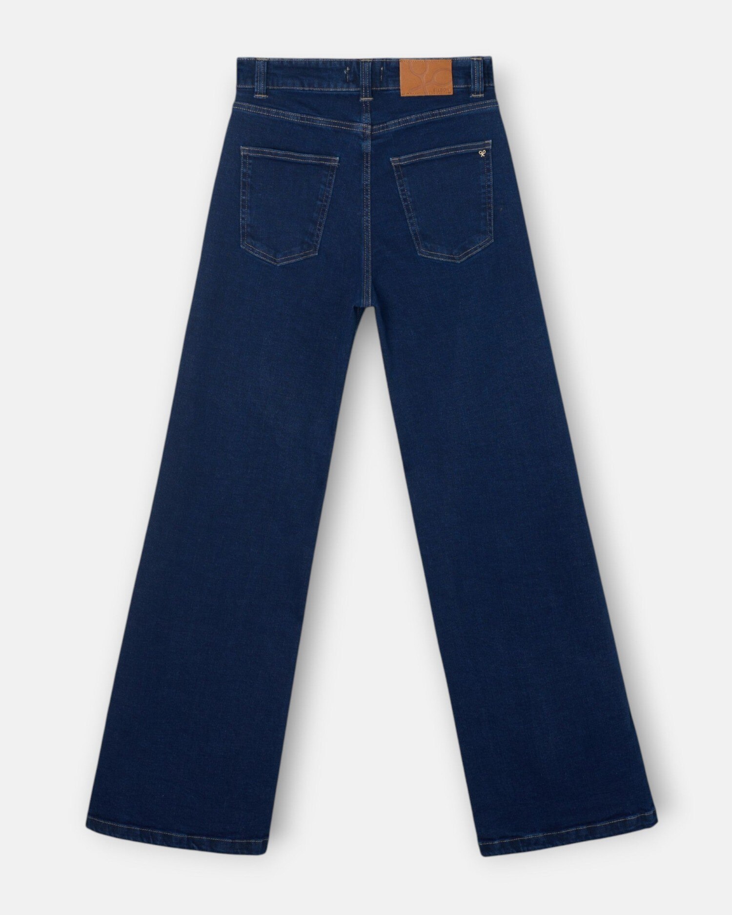 Calças À Boca de Sino Denim Azul Azul denim-5