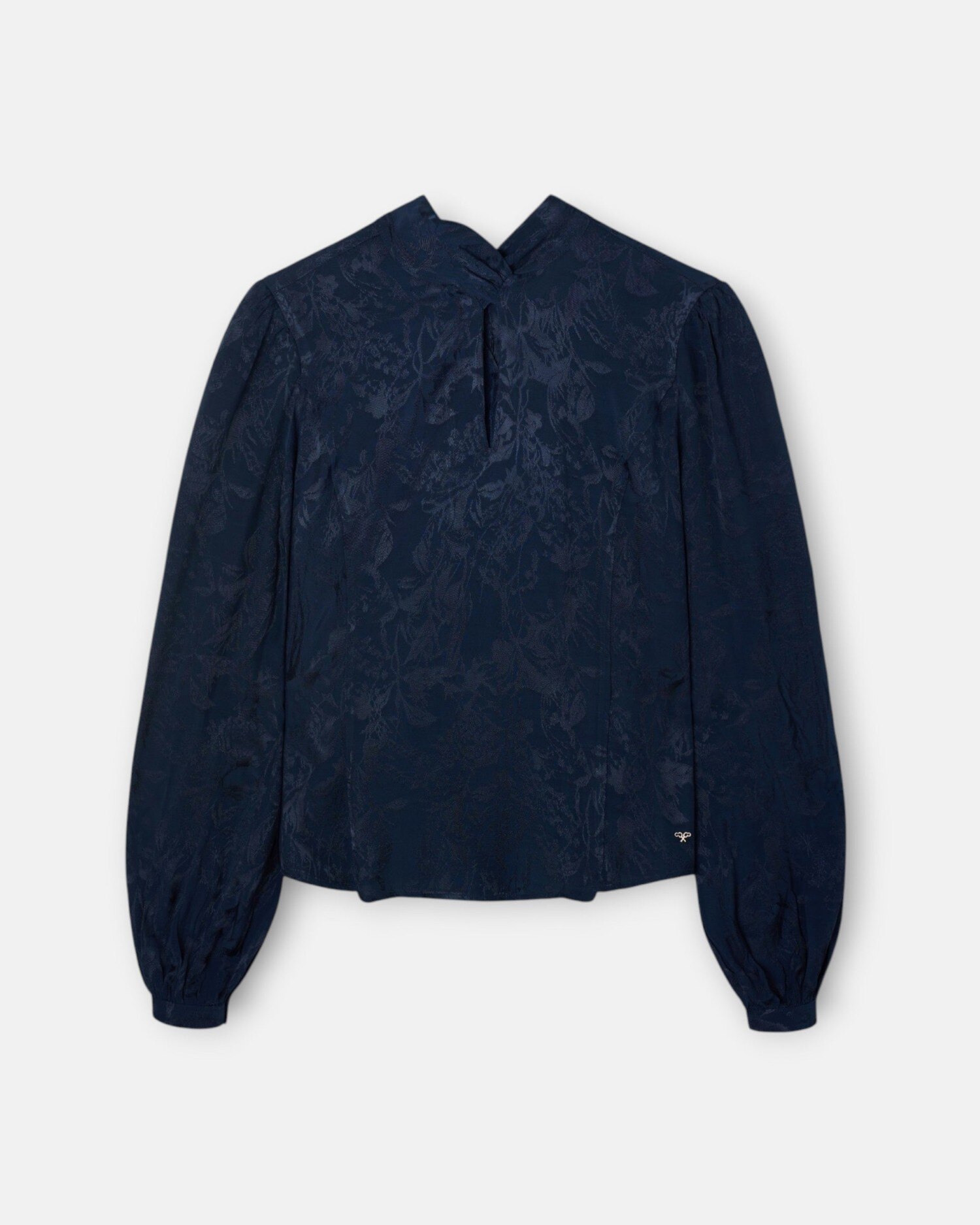 Imagem 0 de Blusa com Tira de Gola Jacquard Azul