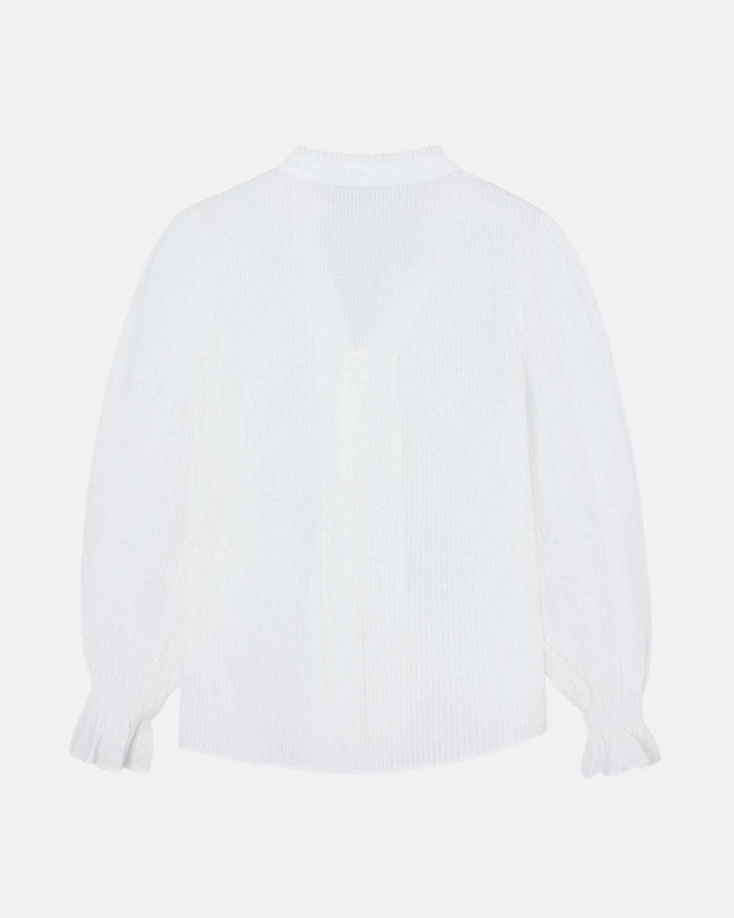 Blusa com Folhos Plumetti em Branco Branco-5