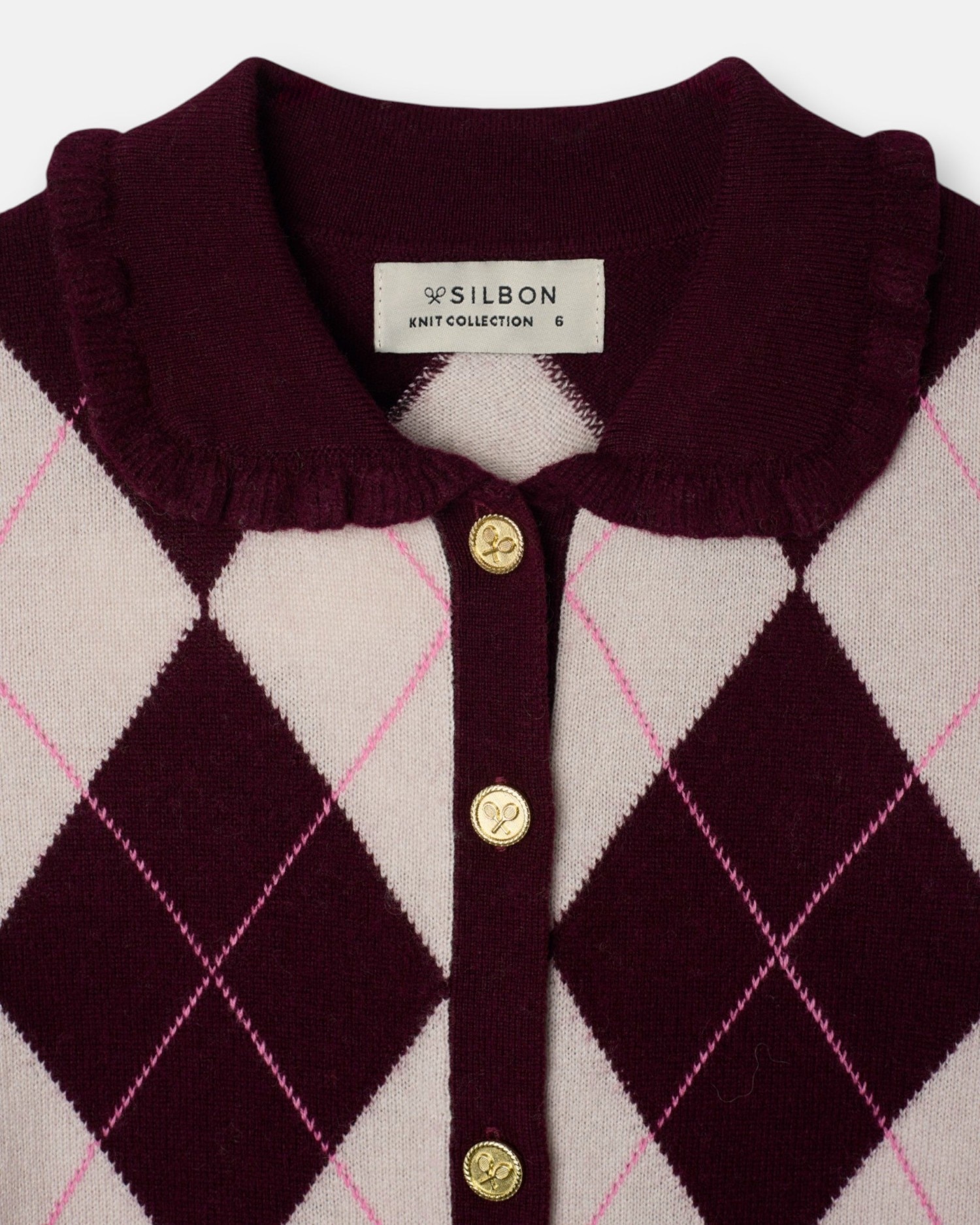 Cardigan Infantil de Losangos Grená-2