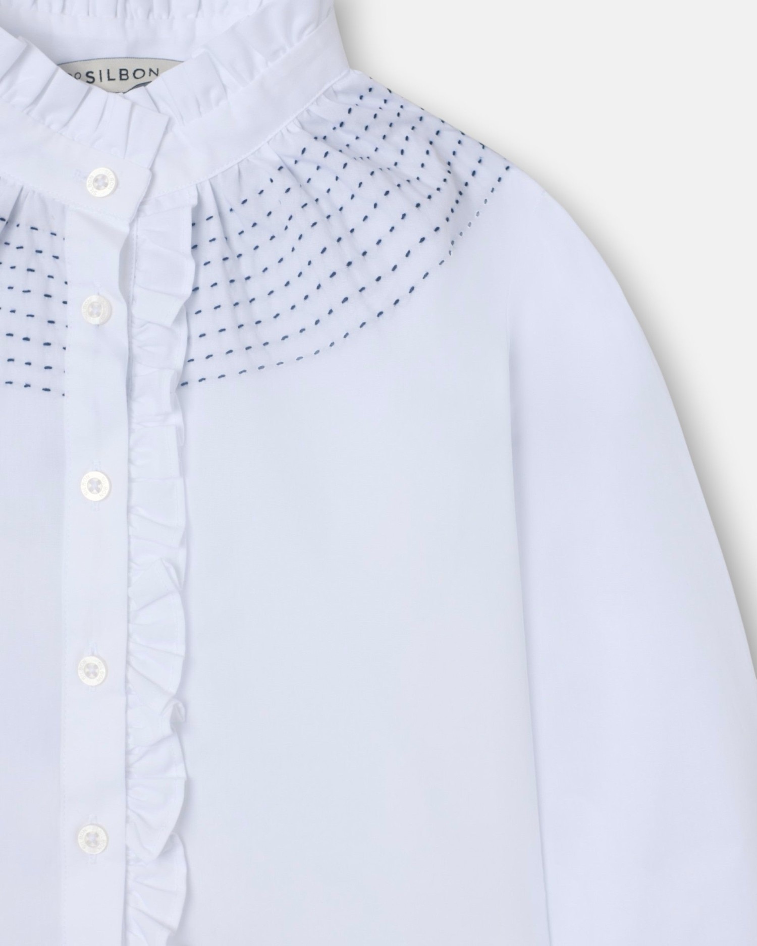 Camisa Infantil com Franzidos Branco-2