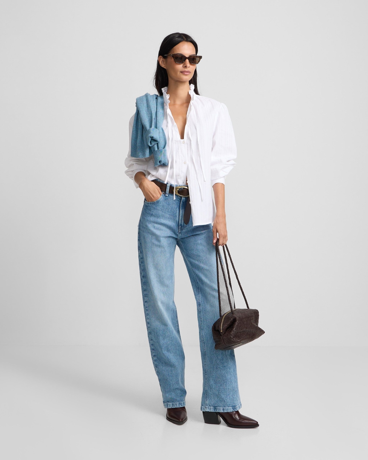 Imagem 0 de Calças com Corte a Direito Denim