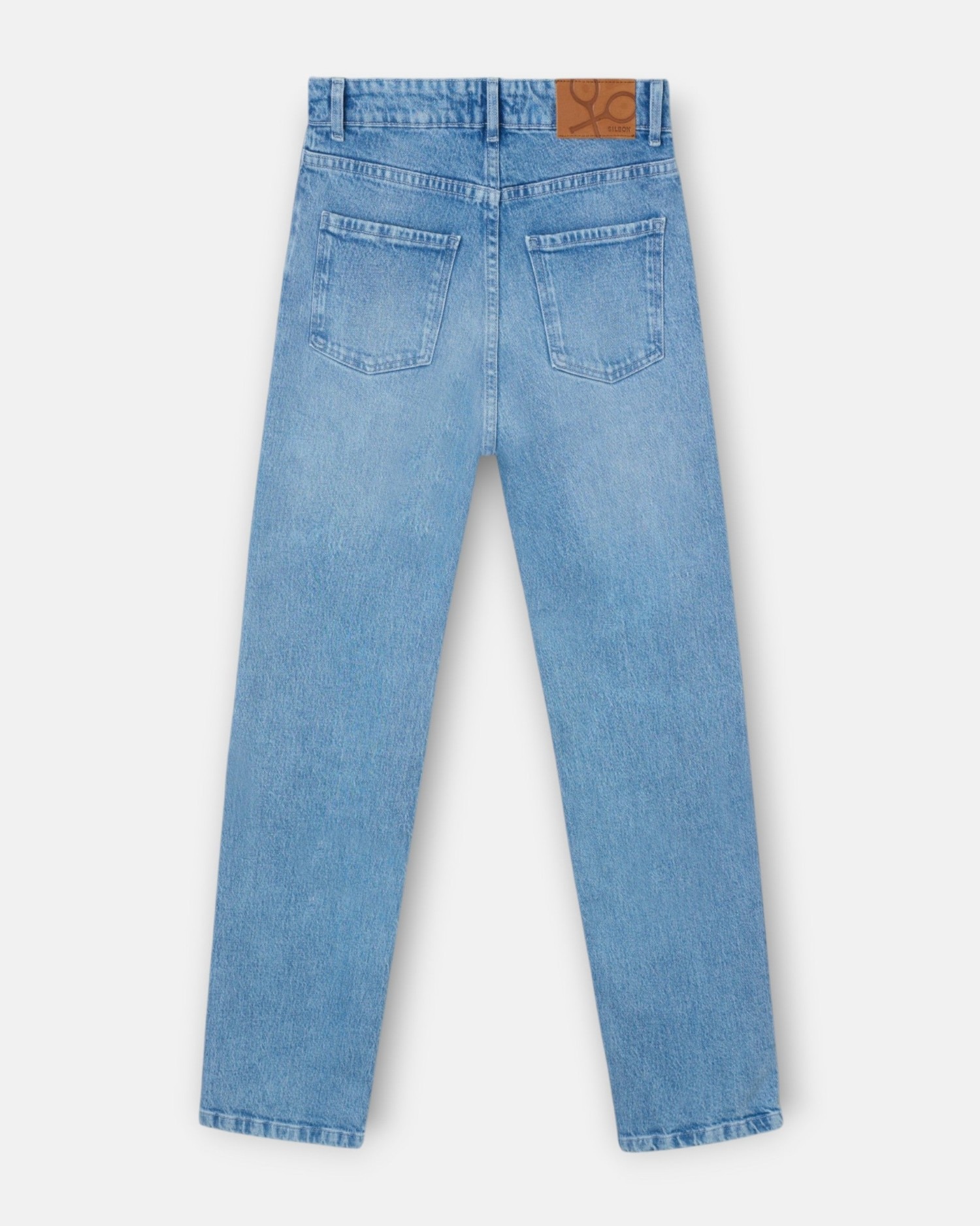 Calças com Corte a Direito Denim Azul-5