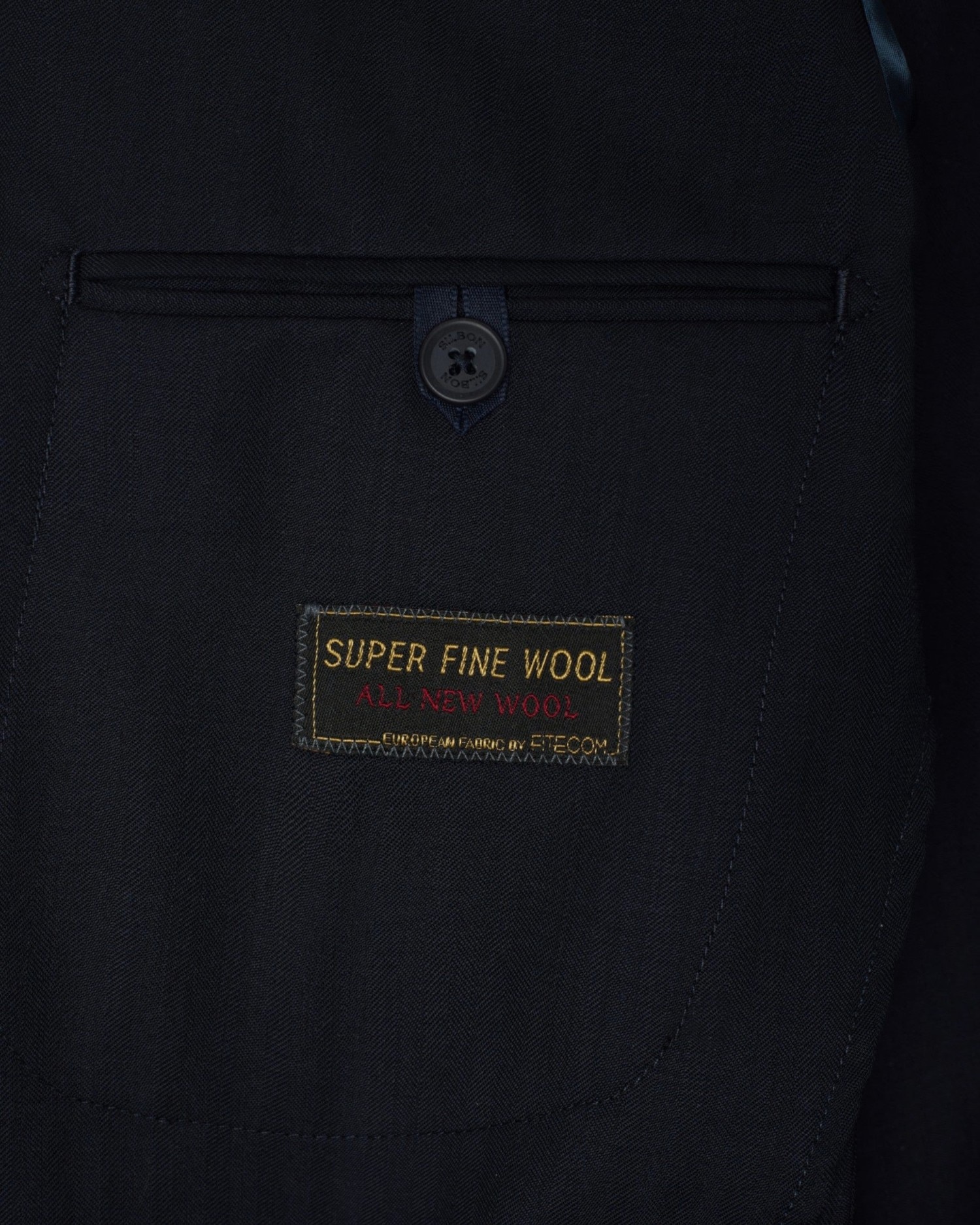 Blazer de Fato Herringbone Azul-marinho-5