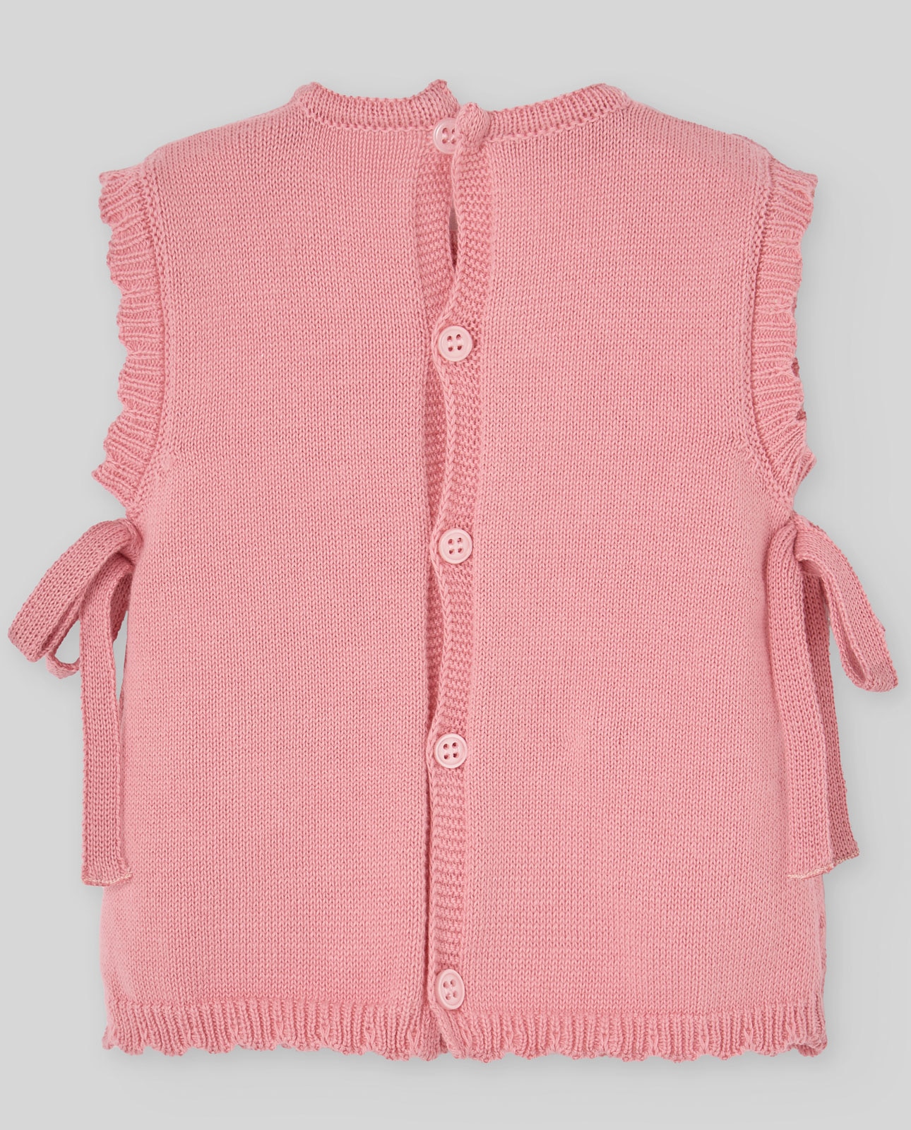 Camisola para Bebé com Detalhe de Laços Coleção Frutitas PAZ Rodríguez Rosa-2