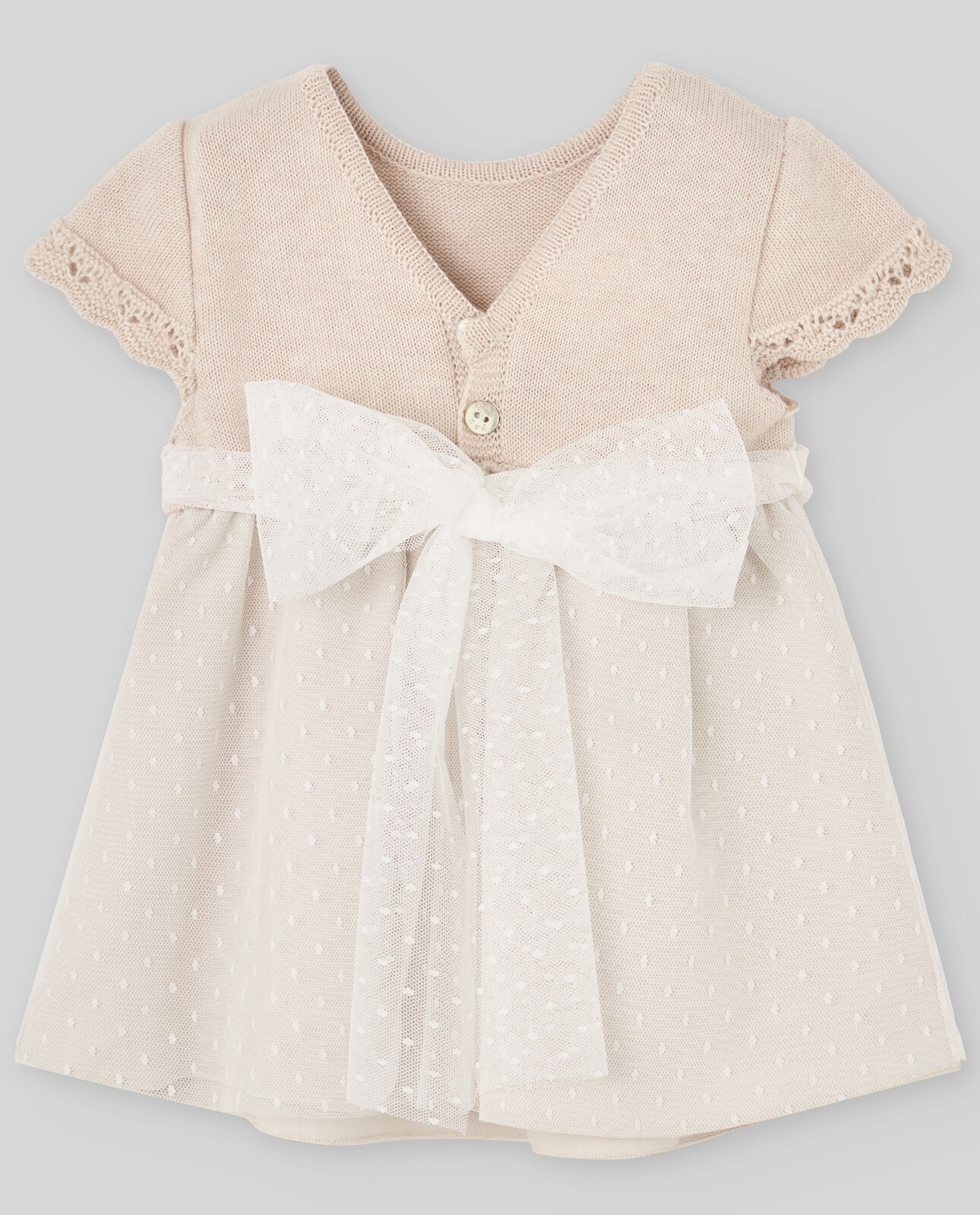 Vestido para Bebé com Tule de Plumeti Coleção Nectar Natural-2