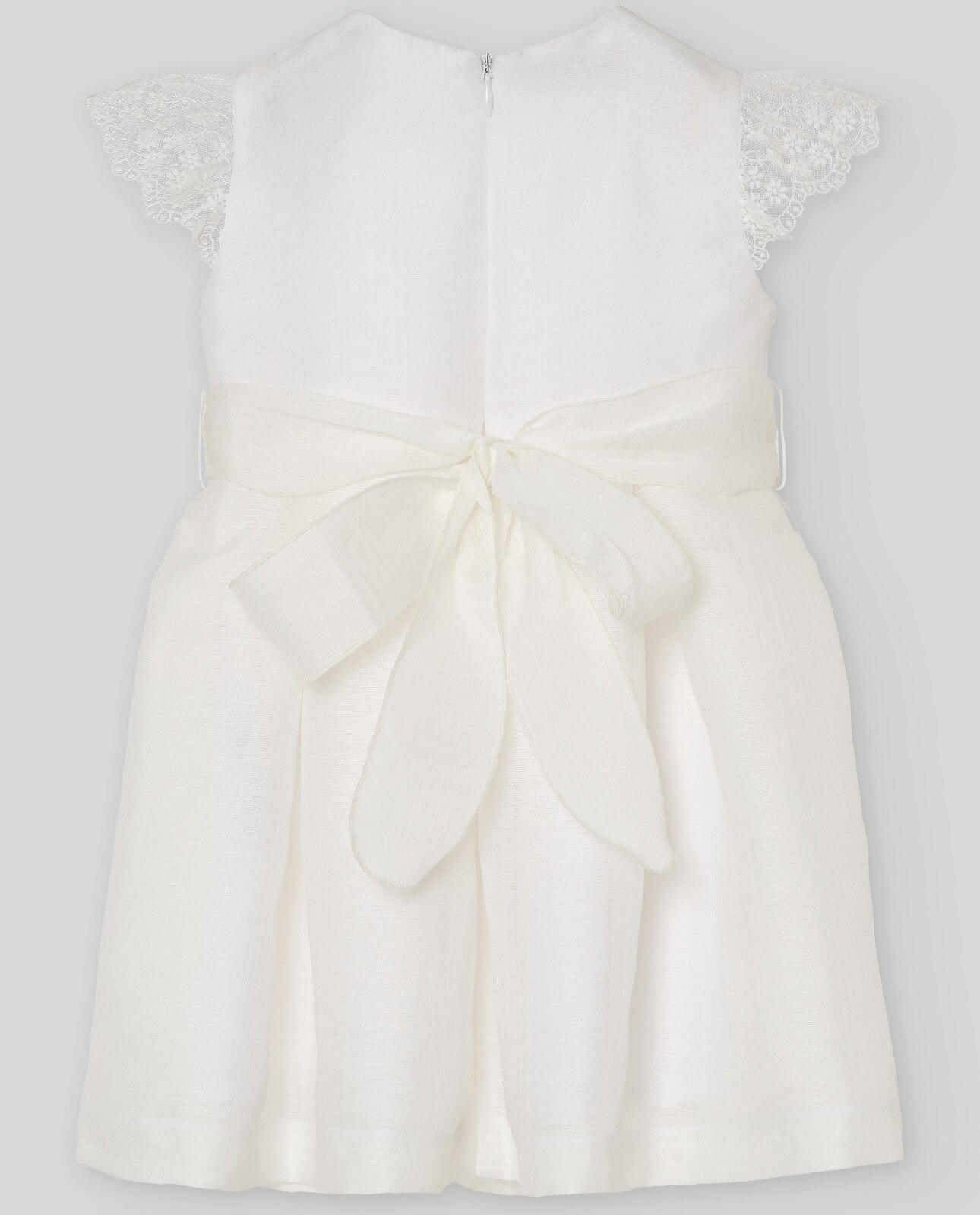 Vestido Infantil com Tira de Flores Coleção Cerimónia PAZ Rodríguez Cru-2