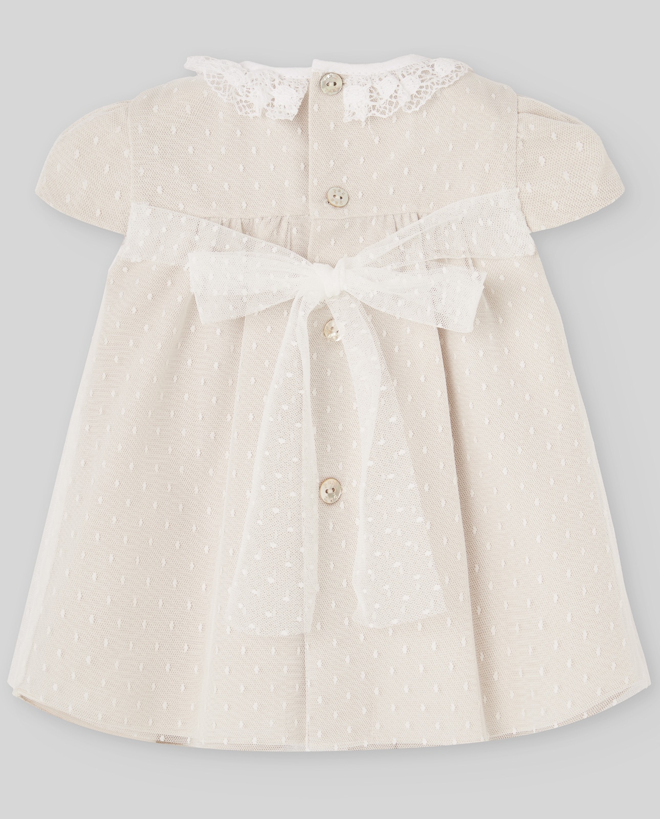 Vestido Infantil de Tule Plumeti Coleção Nectar PAZ Rodríguez Natural-2
