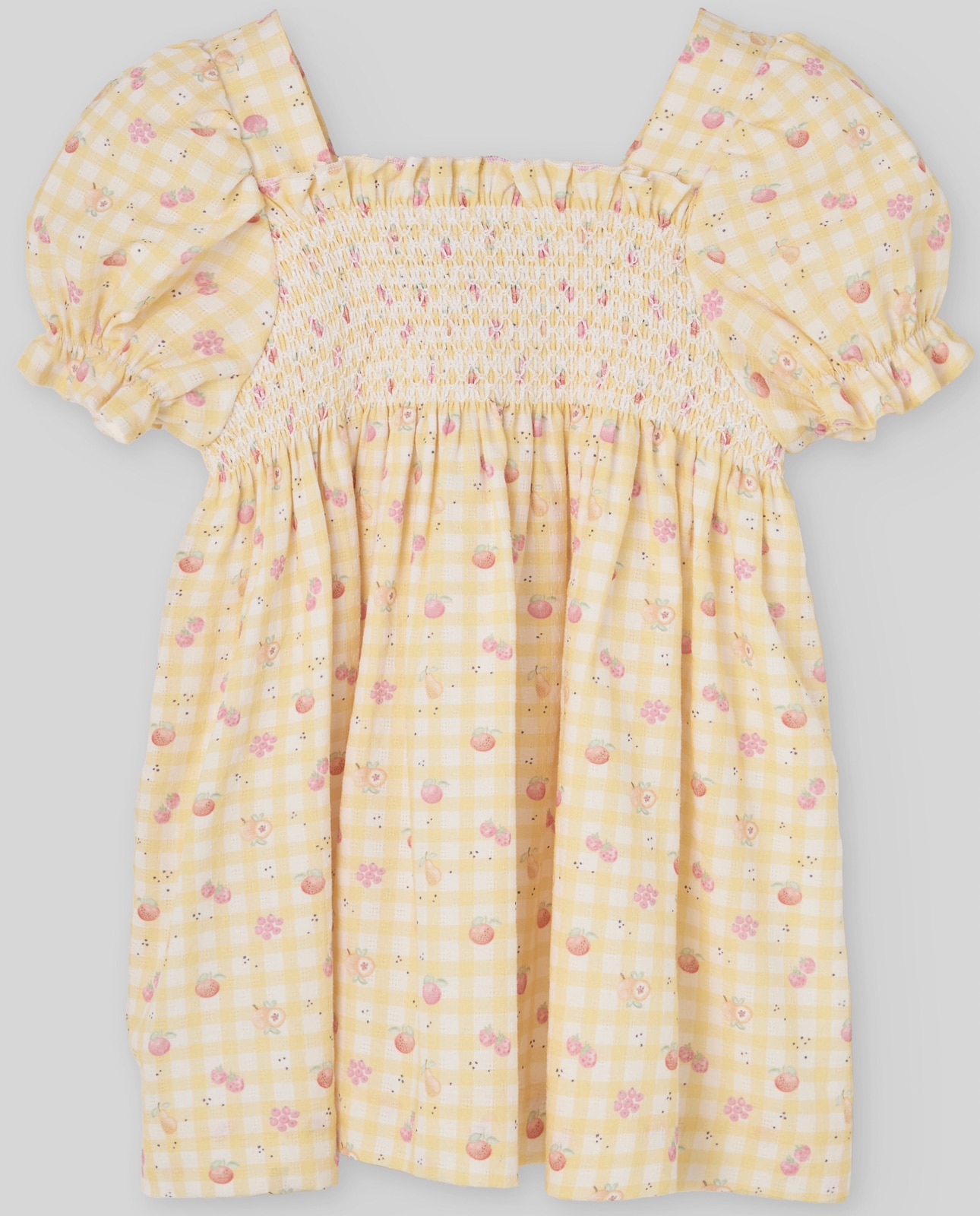 Vestido Infantil com Favo de Mel Coleção Frutitas PAZ Rodríguez Amarelo-2