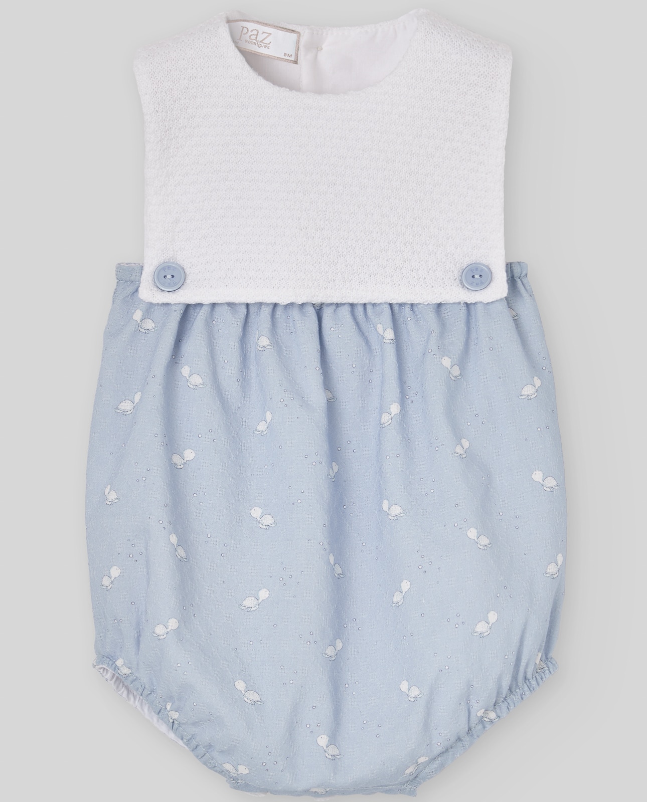 Imagem 0 de Macacão Curto para Bebé com Malha e Tecido Coleção Espuma