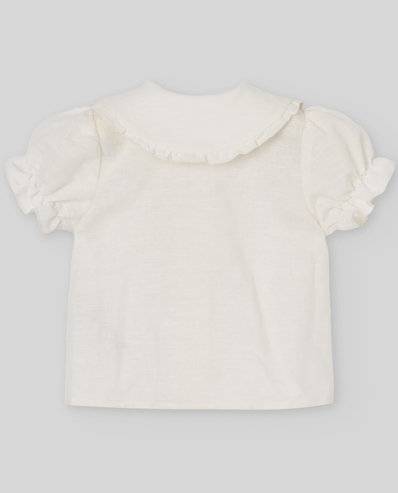 Blusa Infantil com Gola Bordada Coleção Frescura Cru-2