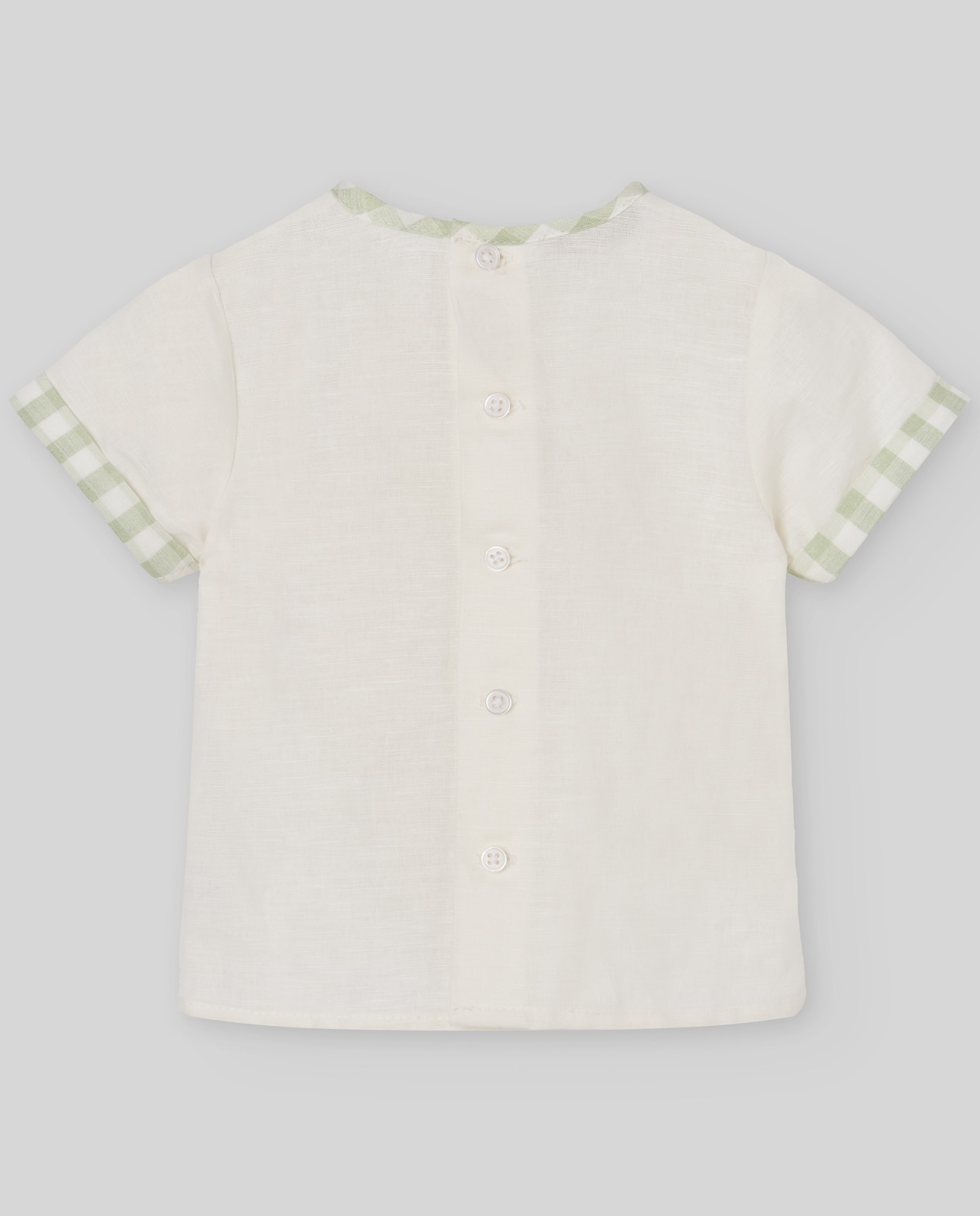 Uniforme Básico Infantil com Detalhe Aos Quadrados Pequenos Coleção Frescura PAZ Rodríguez Cru-2