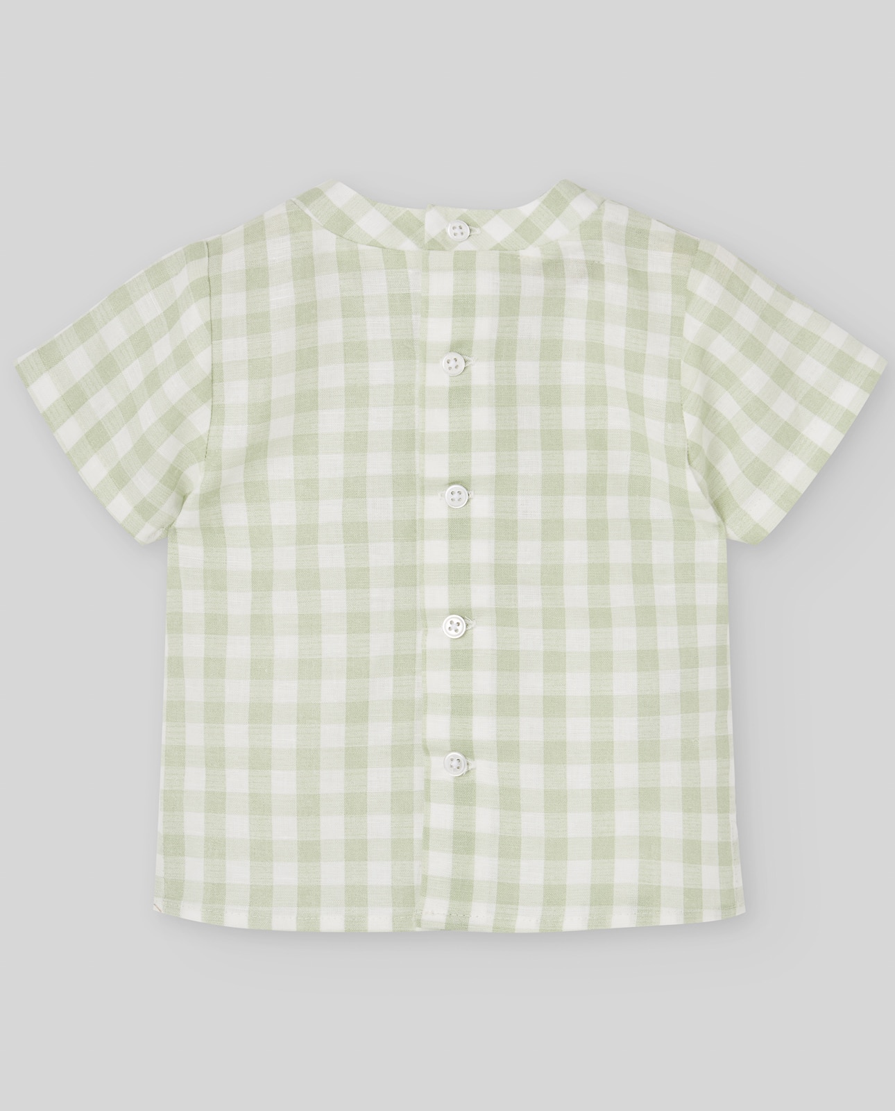Camisa Aos Quadrados Pequenos Coleção Frescura PAZ Rodríguez Verde-claro-2