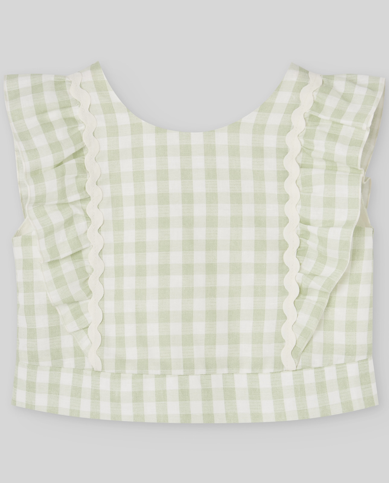 Blusa Infantil com Quadrados Vichy Coleção Frescura PAZ Rodríguez Verde-claro-1