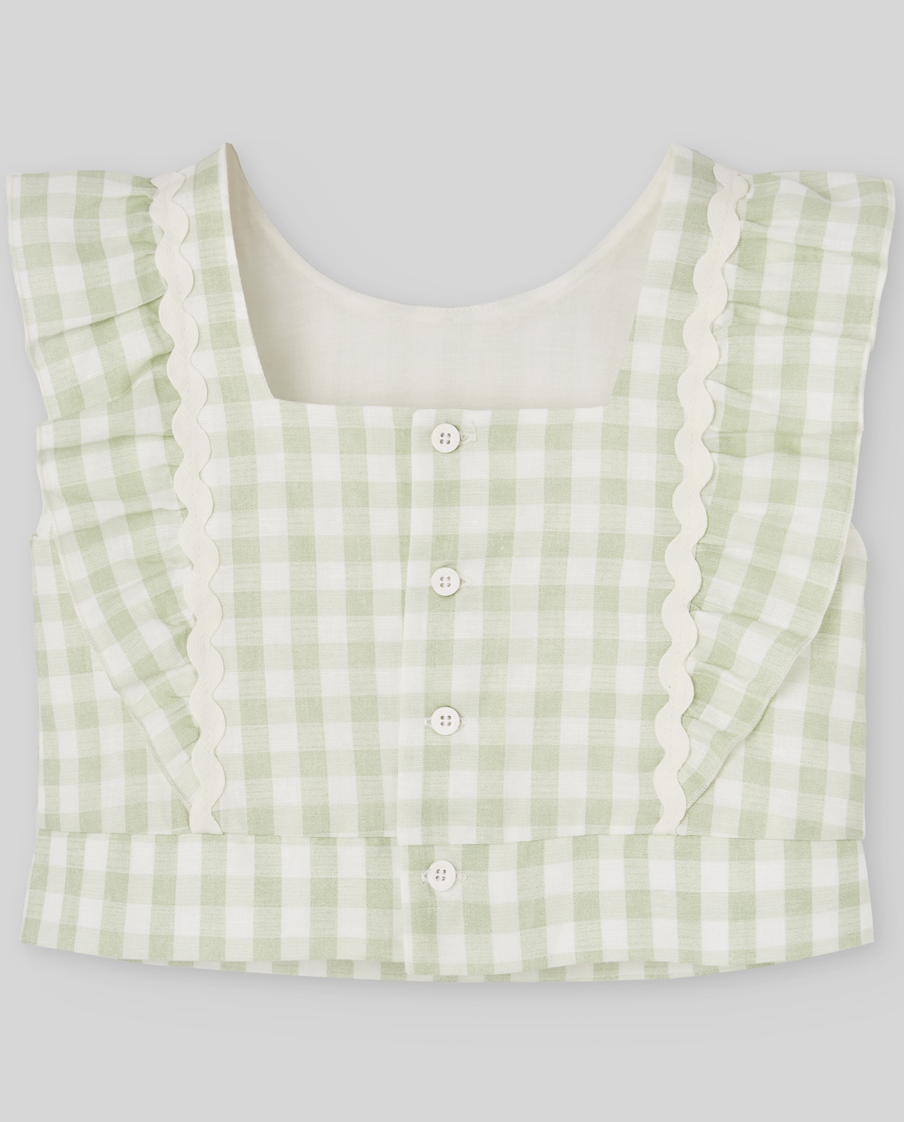 Blusa Infantil com Quadrados Vichy Coleção Frescura PAZ Rodríguez Verde-claro-2