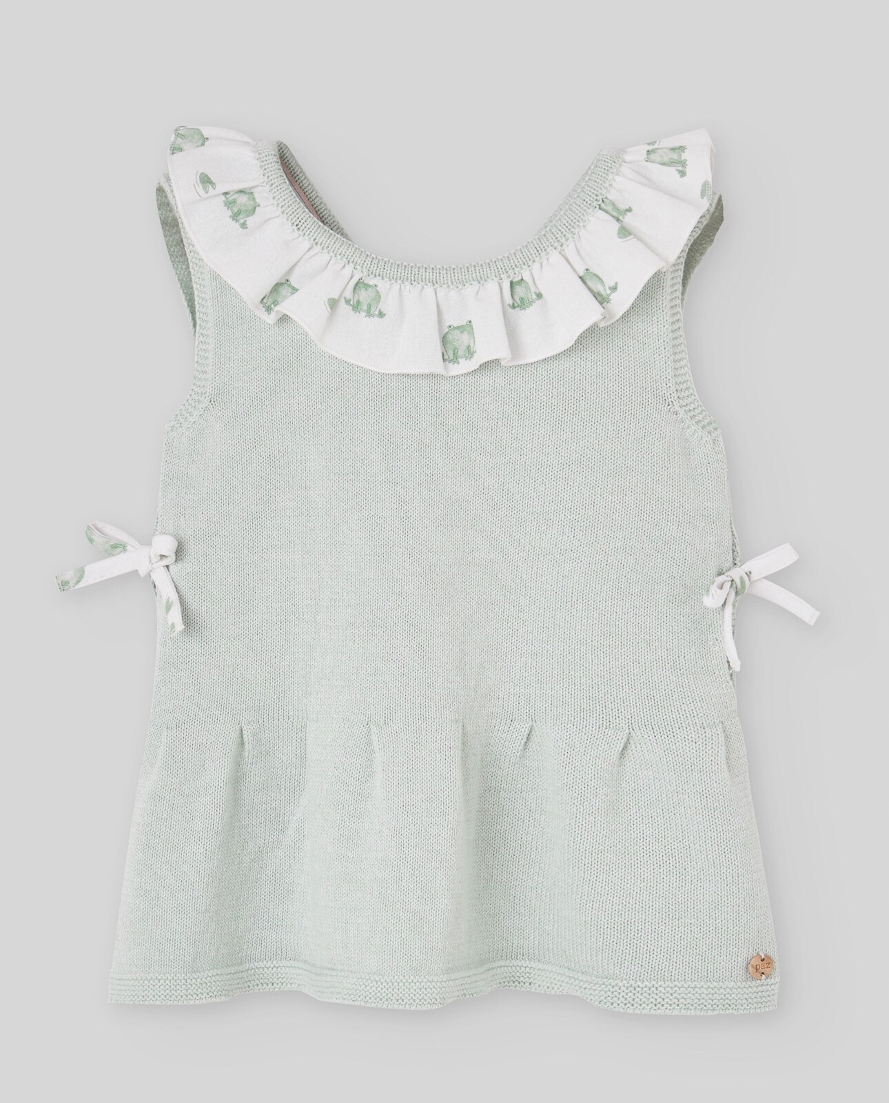 Conjunto de Vestido Curto com Cueca para Bebé Coleção Noray PAZ Rodríguez Verde Água-2