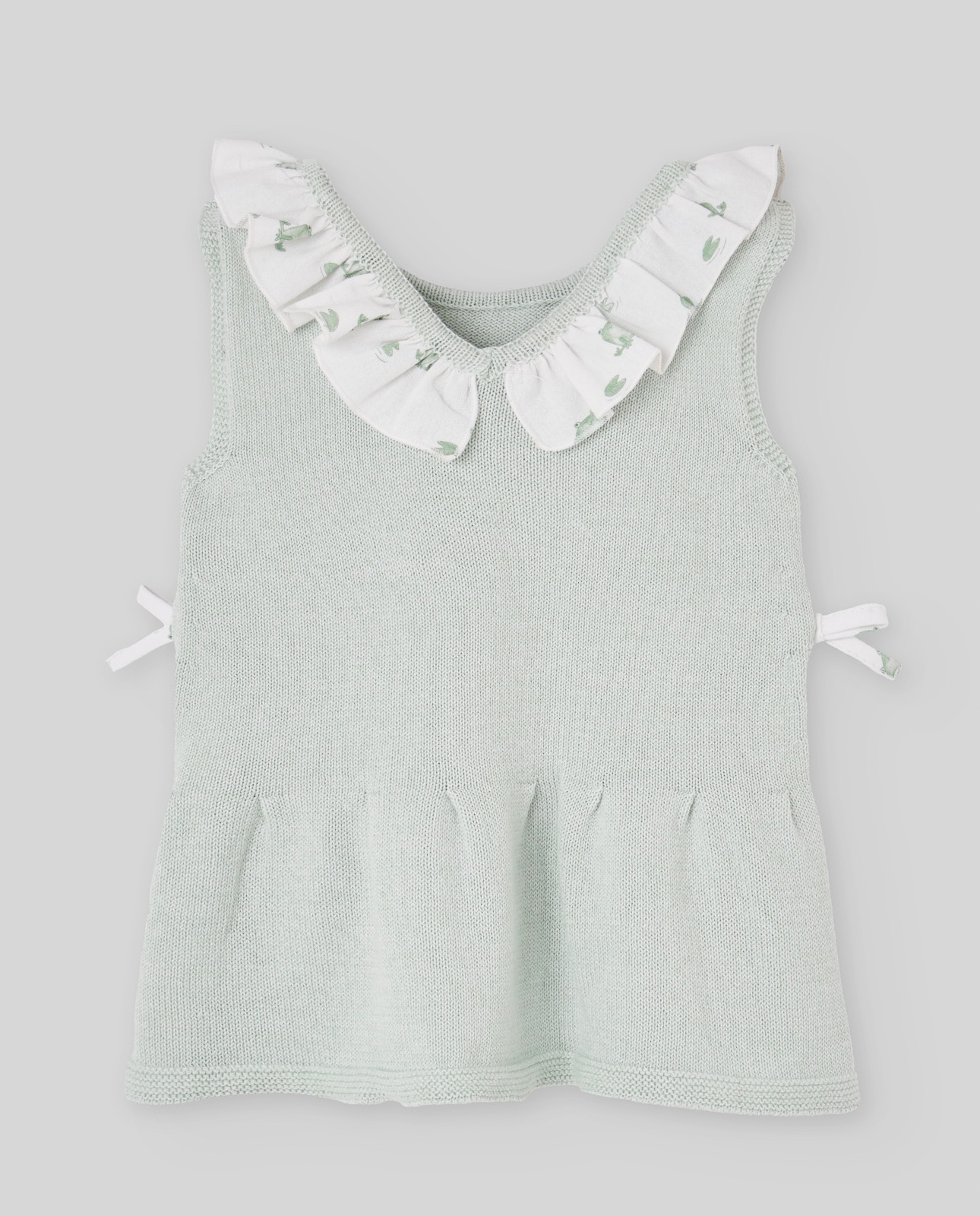 Conjunto de Vestido Curto com Cueca para Bebé Coleção Noray PAZ Rodríguez Verde Água-3
