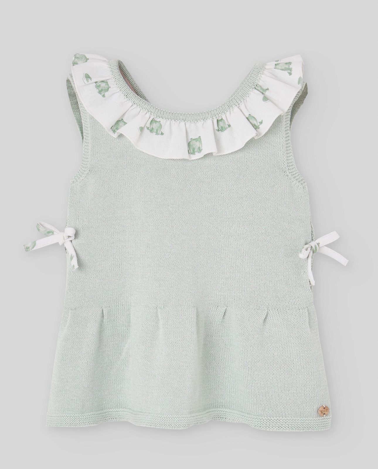 Conjunto de Vestido Curto com Cueca para Bebé Coleção Noray Verde Água-2