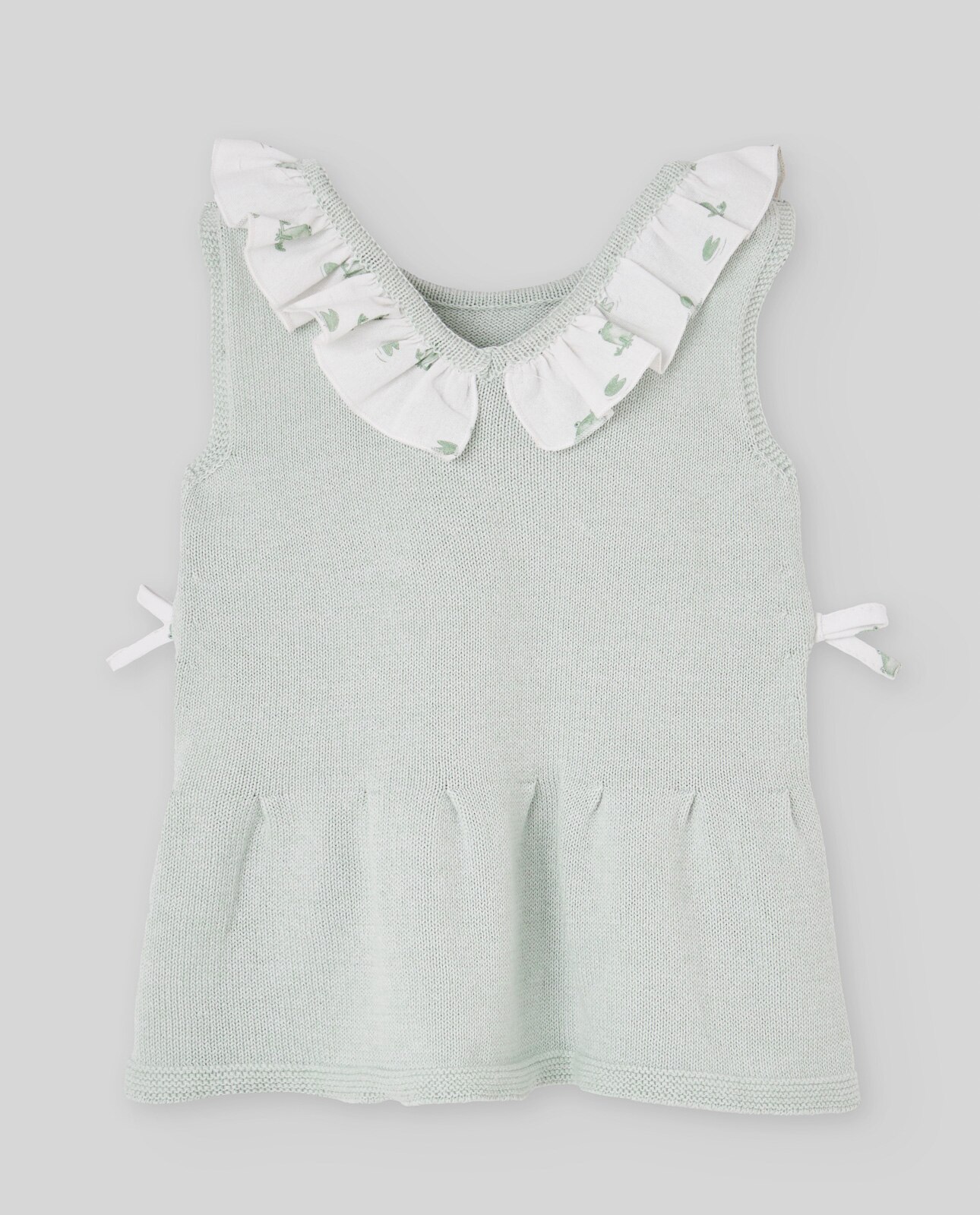 Conjunto de Vestido Curto com Cueca para Bebé Coleção Noray Verde Água-3