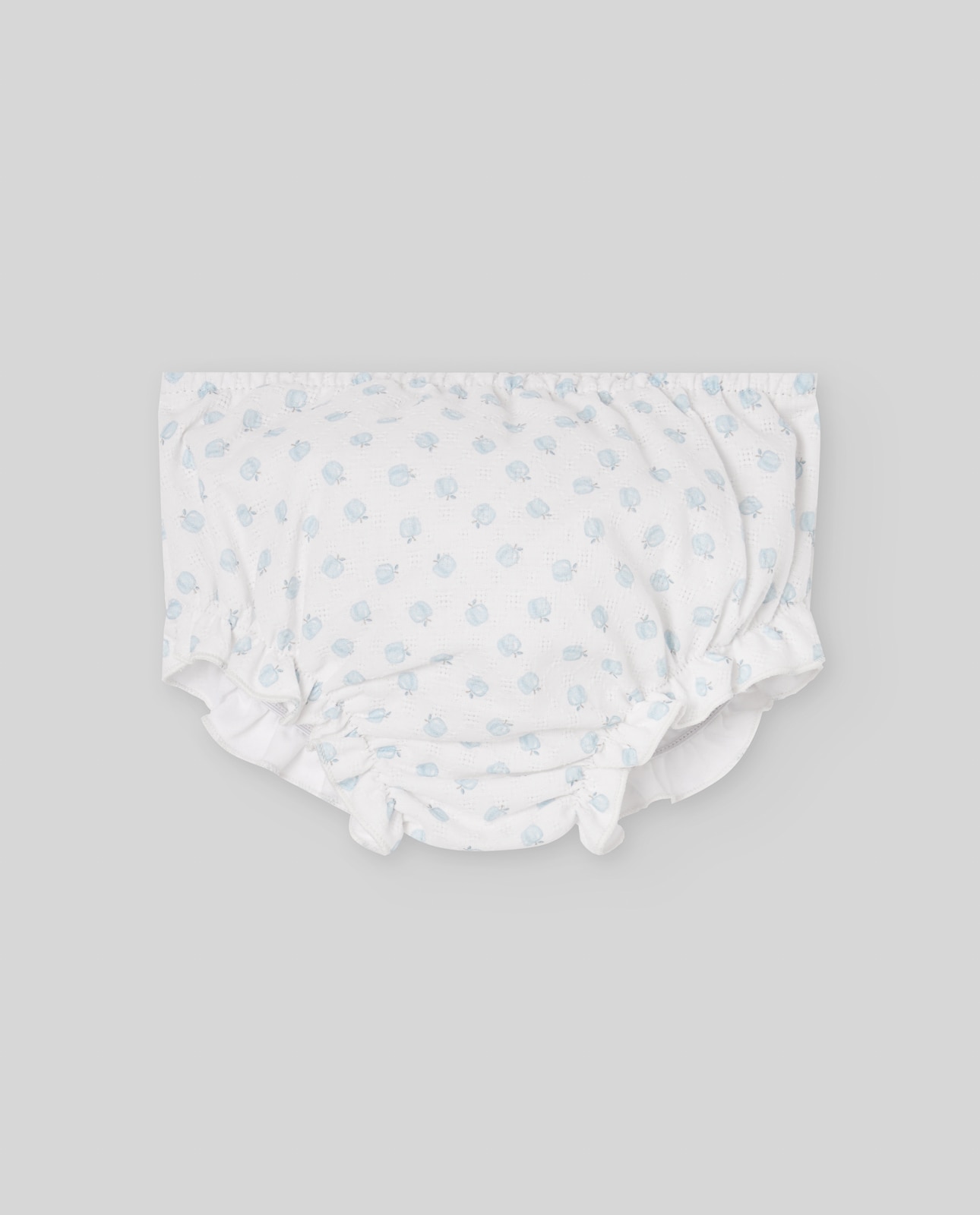Conjunto de Vestido Curto com Cueca para Bebé Coleção Eden PAZ Rodríguez Azul-claro-3