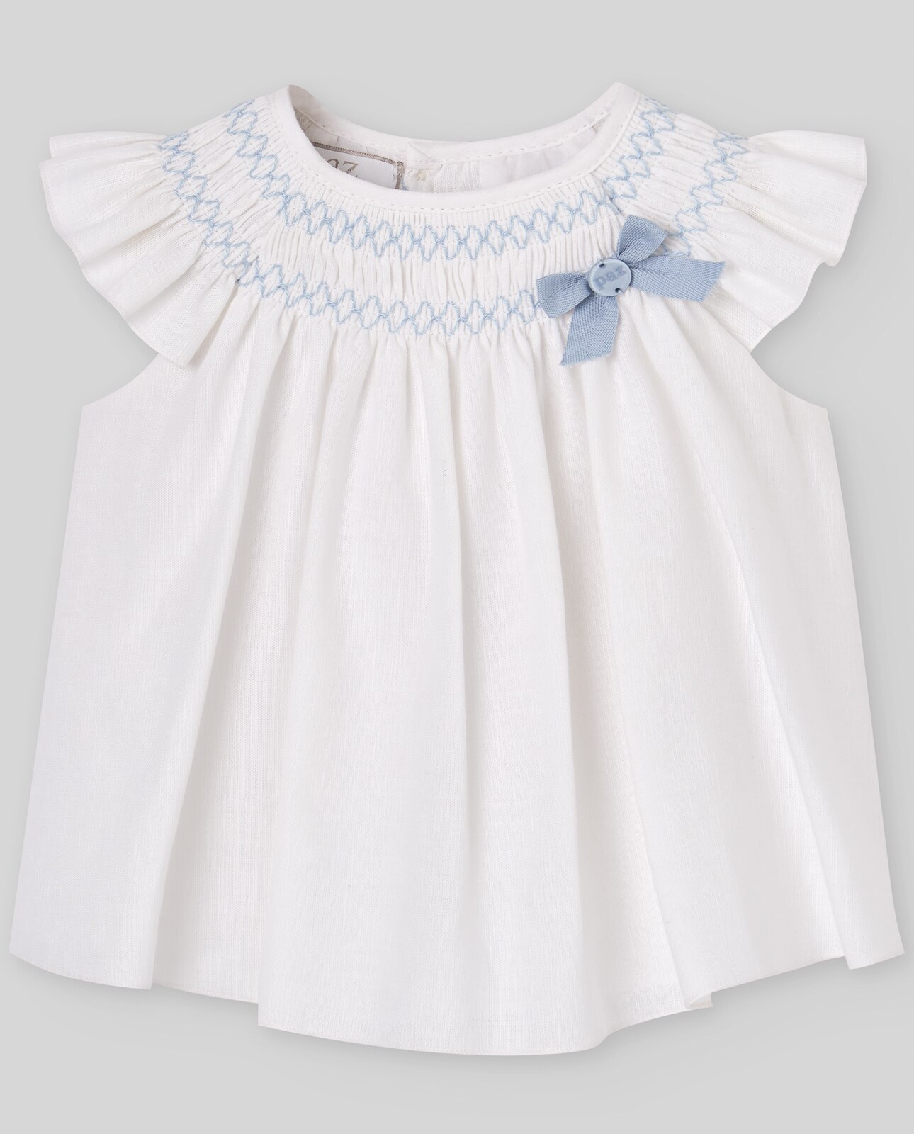 Conjunto de Vestido Curto com Cueca para Bebé Coleção Espuma Azul-claro-2
