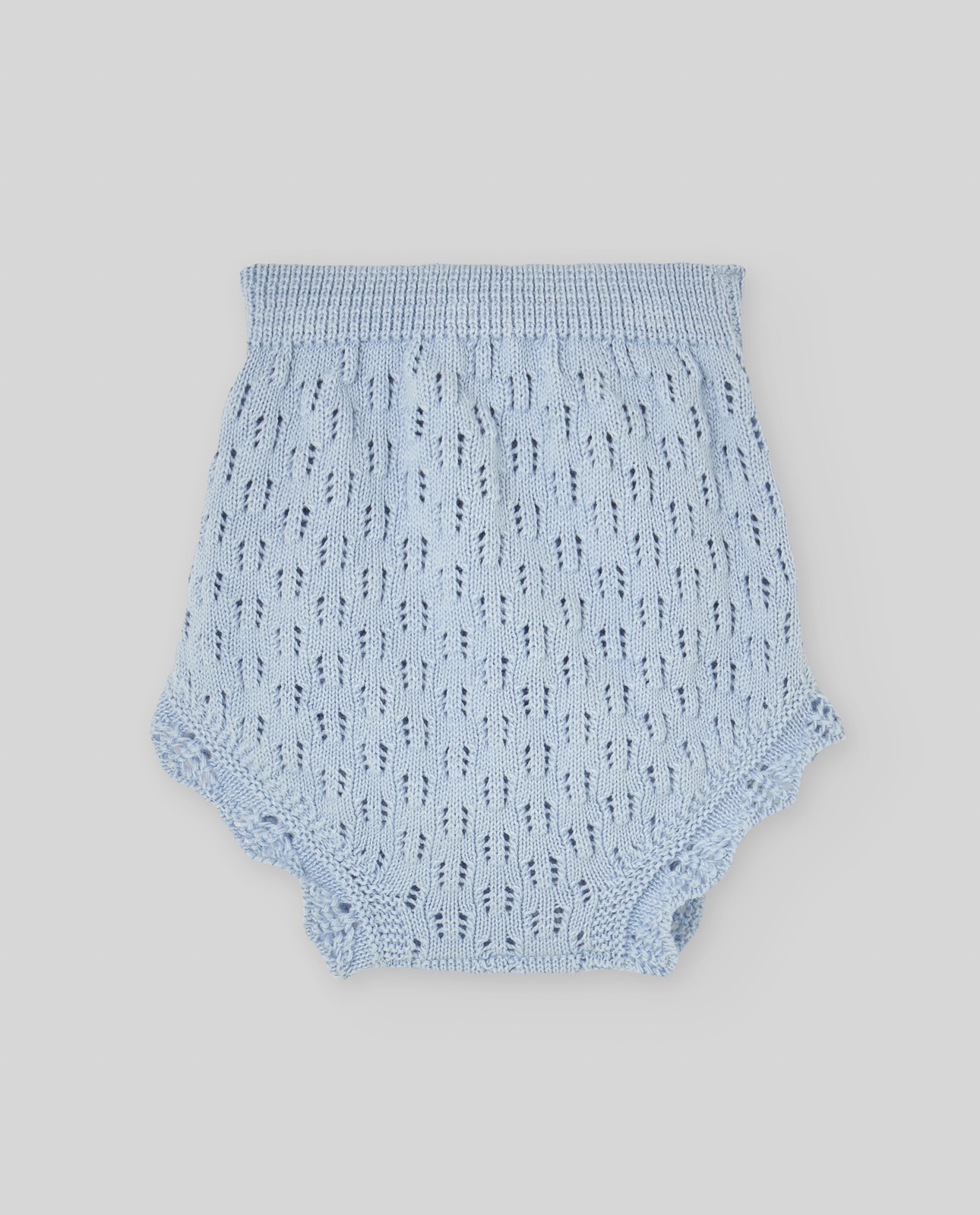 Conjunto de Vestido Curto com Cueca para Bebé Coleção Espuma Azul-claro-3