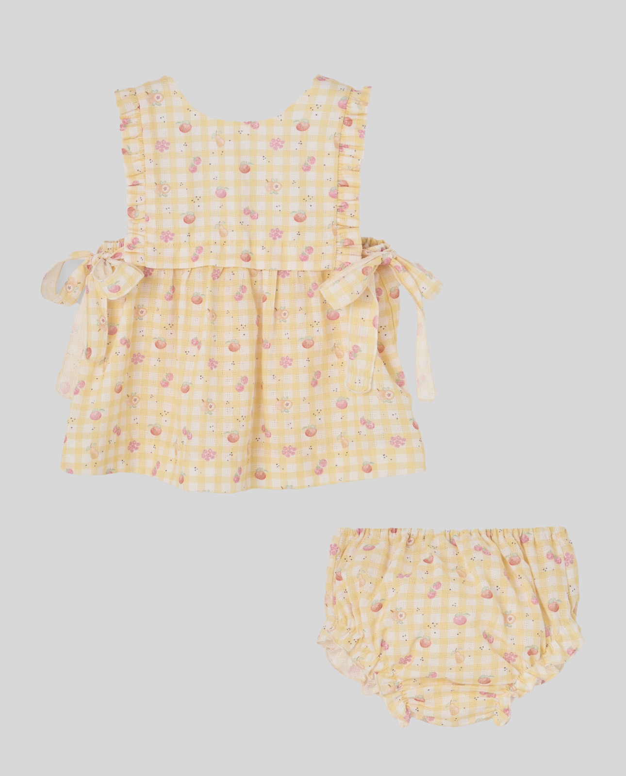 Imagem 0 de Conjunto de Vestido Curto com Cueca para Bebé Coleção Frutitas