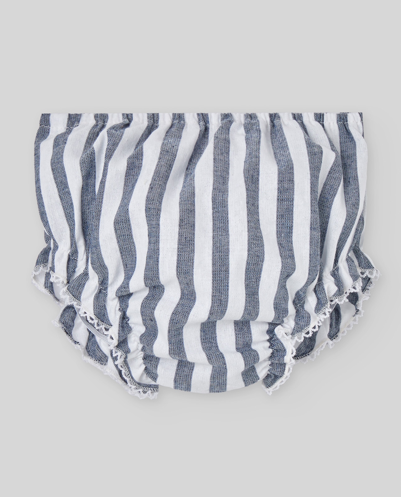Conjunto de Vestido Curto com Cueca para Bebé Coleção Eslora PAZ Rodríguez Branco / Azul-3