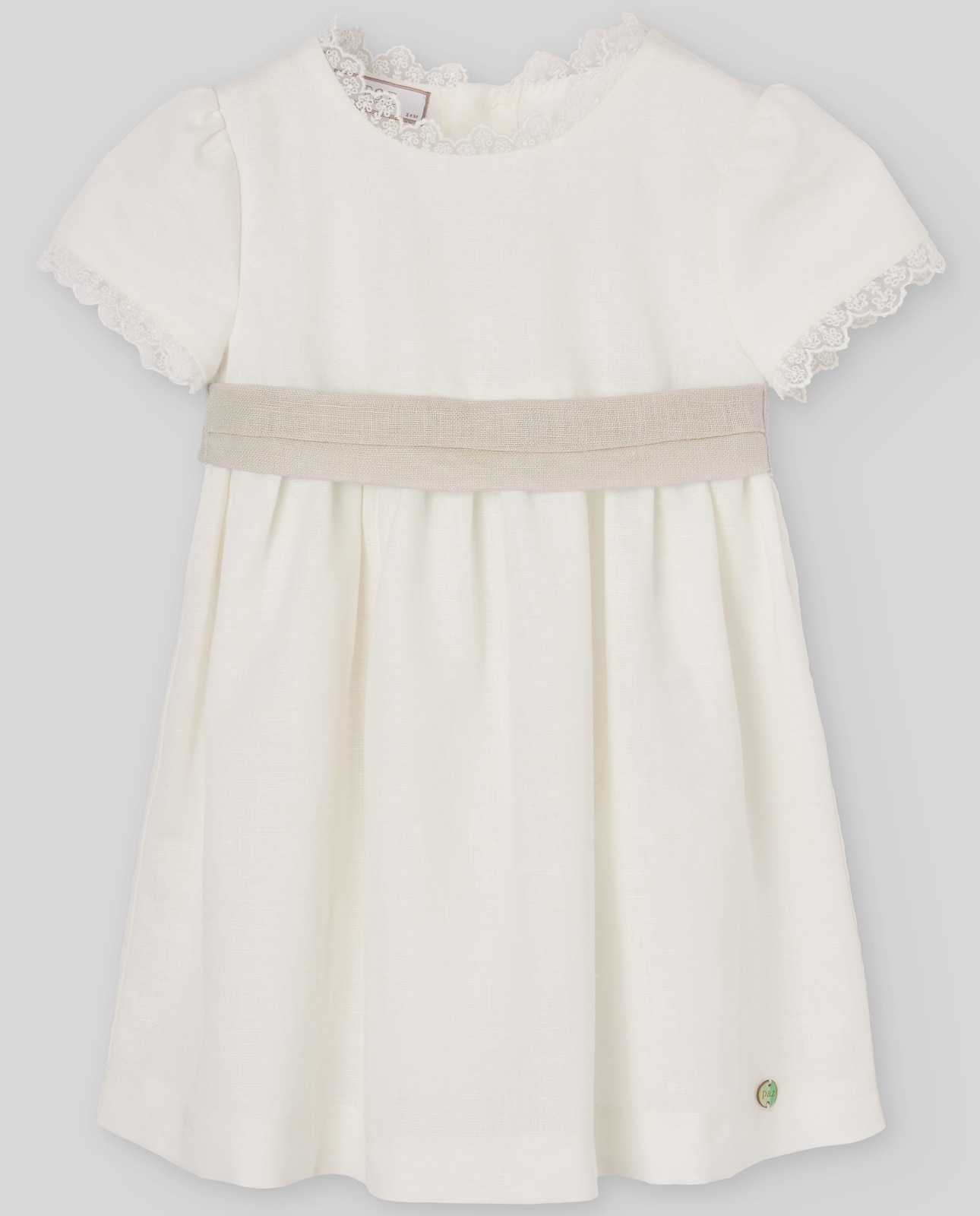 Imagem 0 de Vestido de Bebé com Tira de Linho Coleção Cerimónia