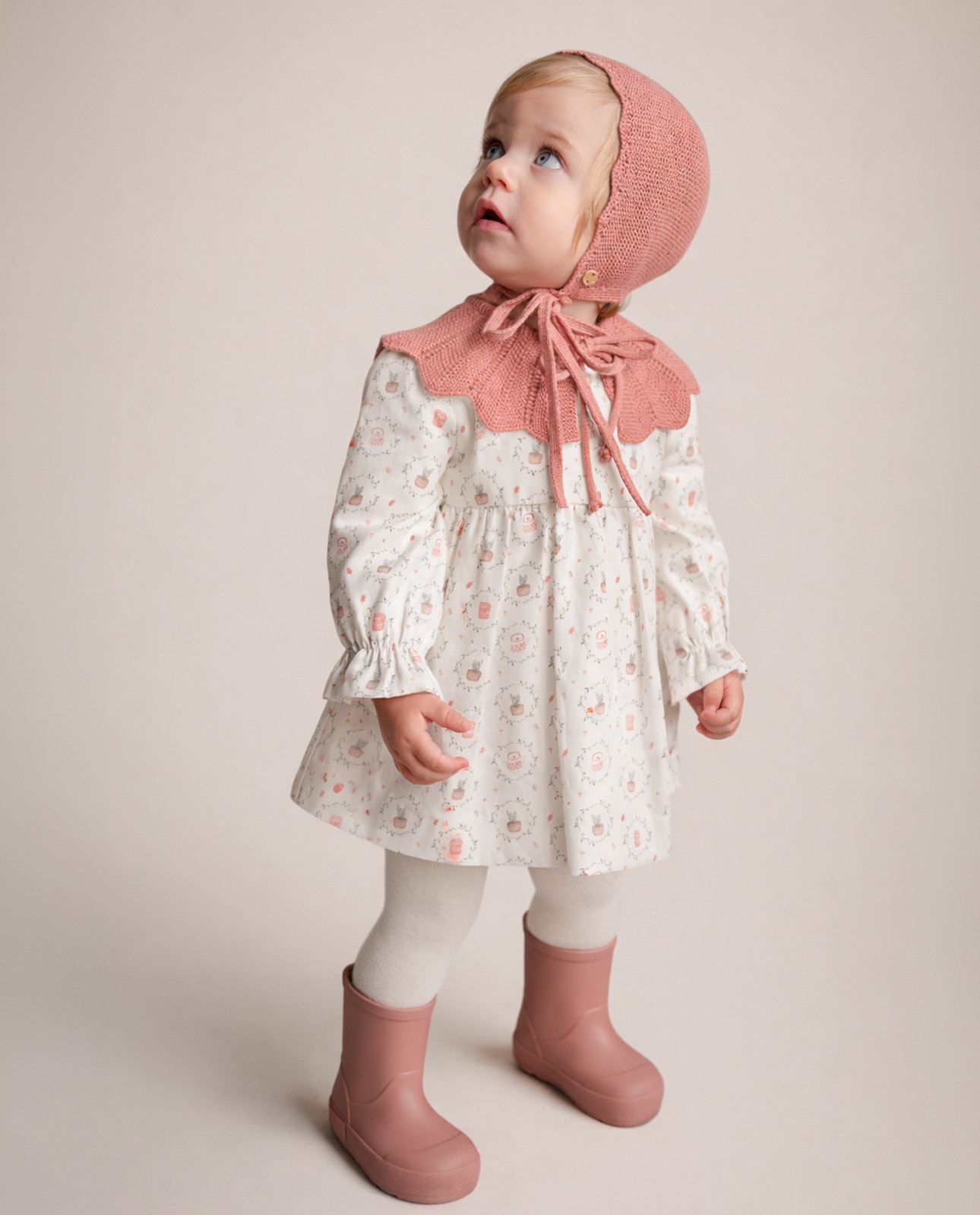 Vestido para Bebé Coleção Lumbre PAZ Rodríguez Telha-3