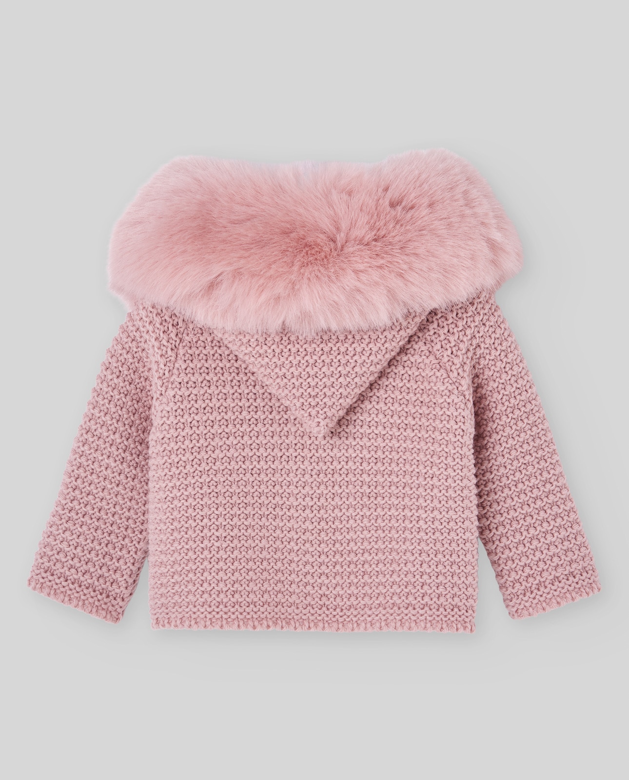 Sobretudo de Malha para Bebé Coleção Essencial PAZ Rodríguez Rosa-pastel-2