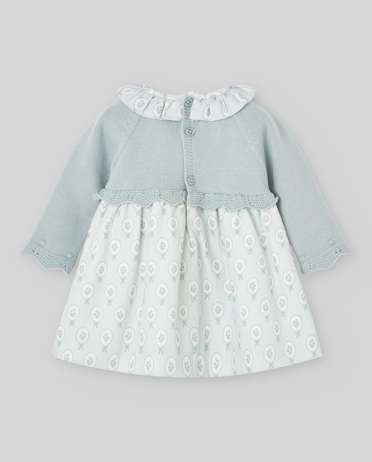 Vestido para Bebé Coleção Leira PAZ Rodríguez Verde-claro-2