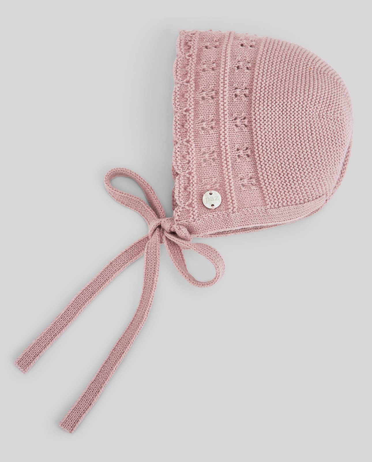 Chapéu ou Capota de Bebé Coleção Ledicia PAZ Rodríguez Rosa-pastel-2