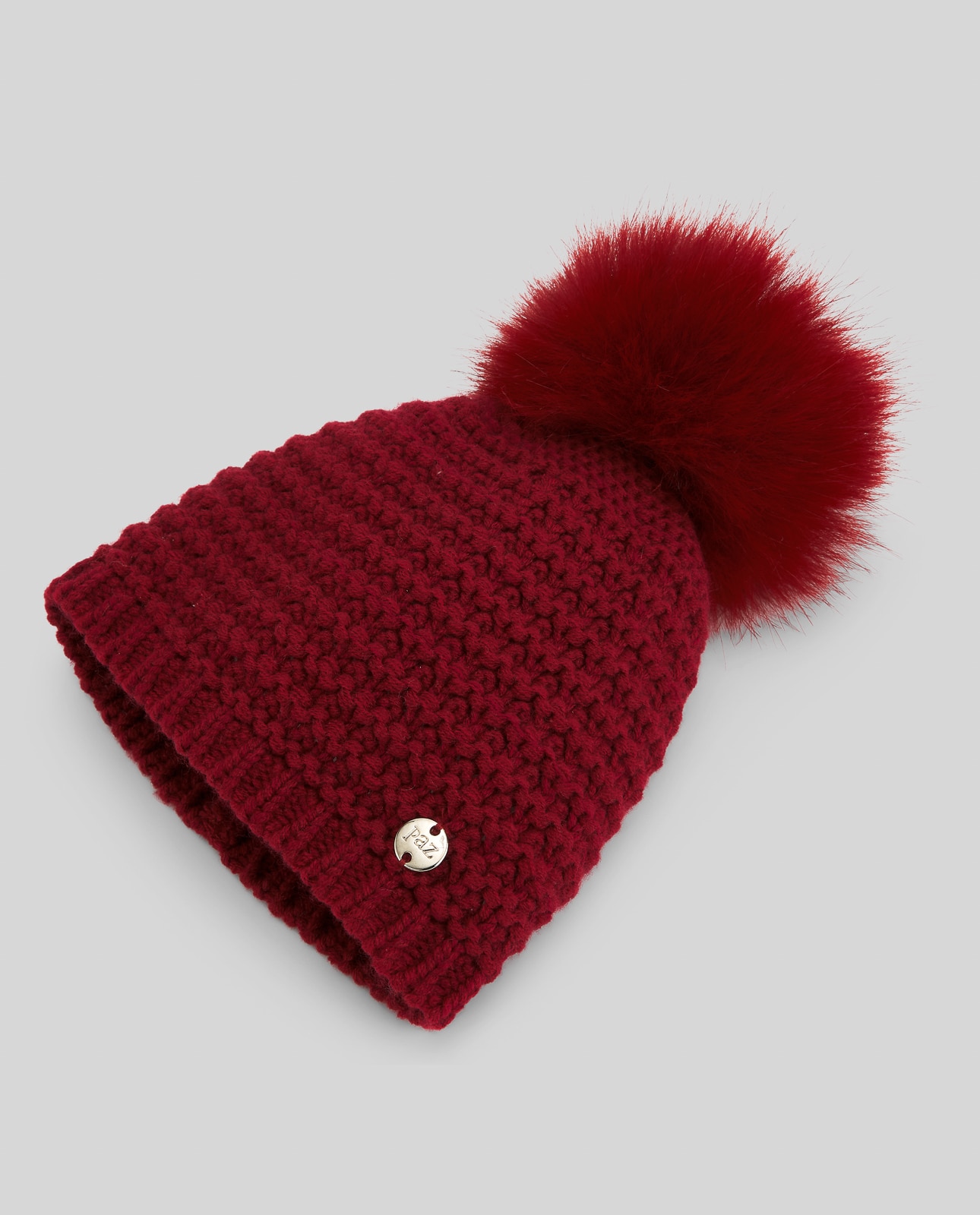 Gorro para Bebé com Pompom de Pelo Coleção Esencial Vermelho-2
