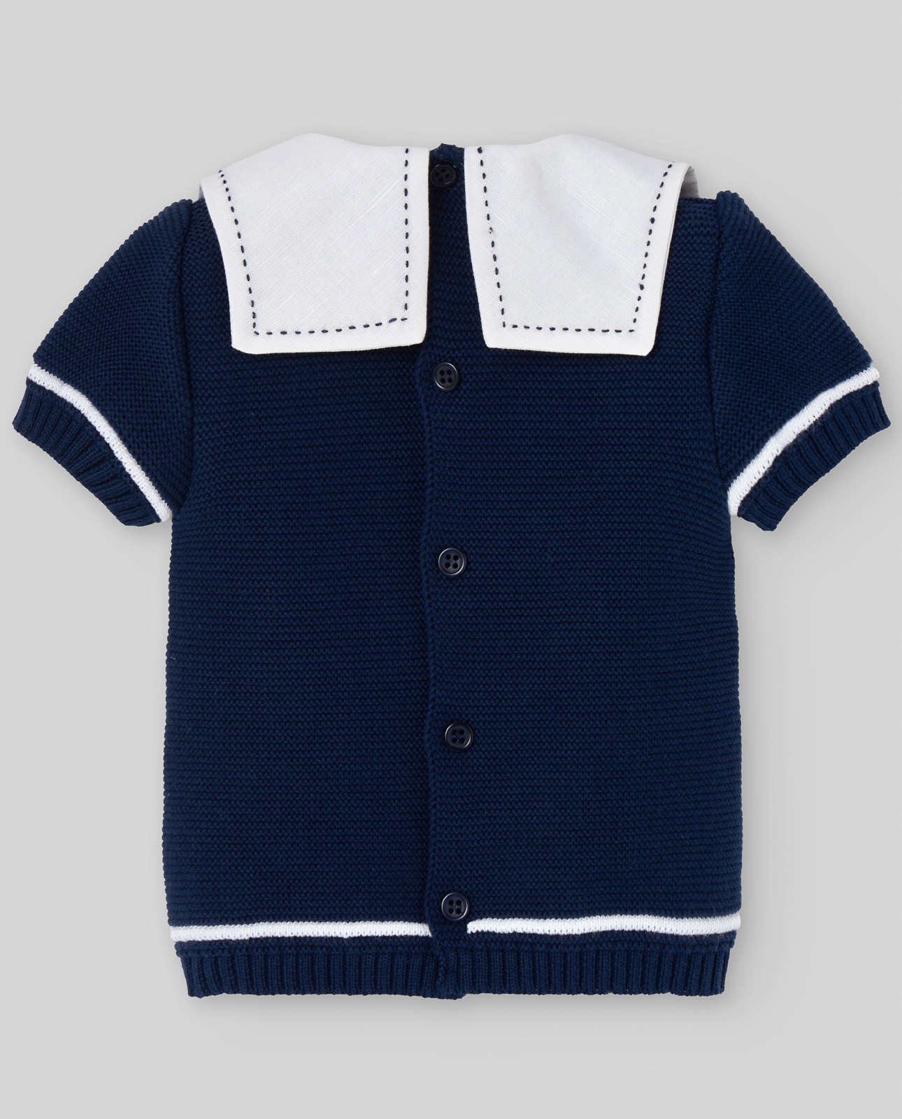Camisola para Bebé de Estilo Marinheiro Coleção Eslora PAZ Rodríguez Azul-marinho / Rosa-2